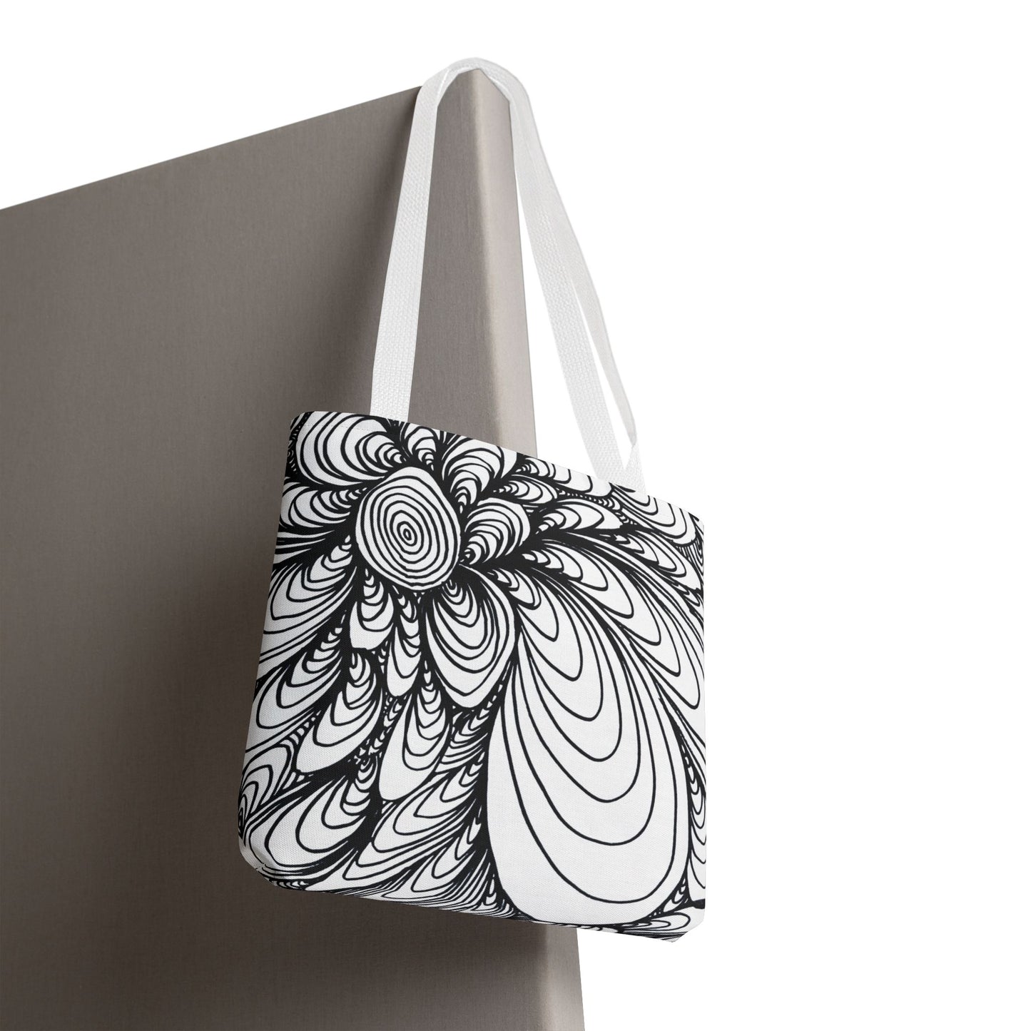 Unisex Original Doodle Art All Over Print Tote Bag - Apricots Noir