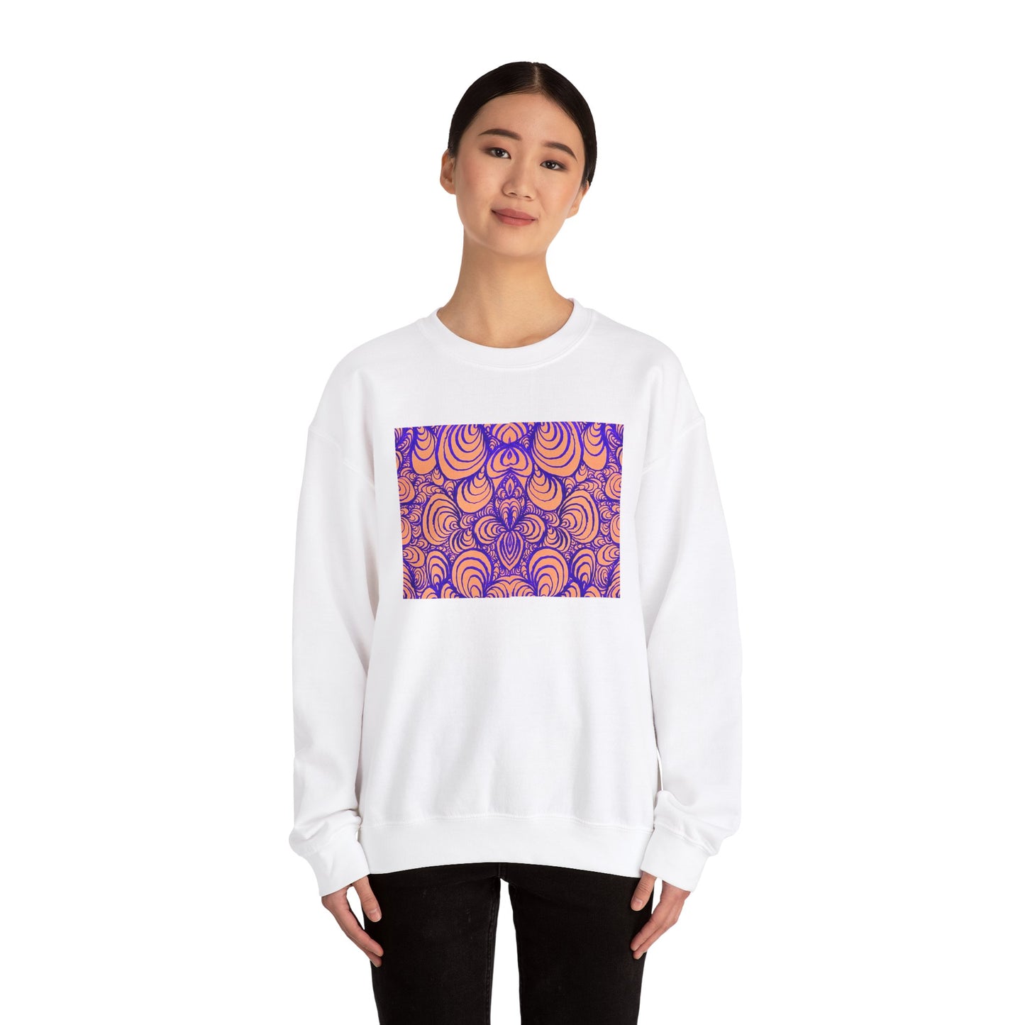 Unisex Original Line Art Sweatshirt - Puzzle Panels 1 Color Pop Run