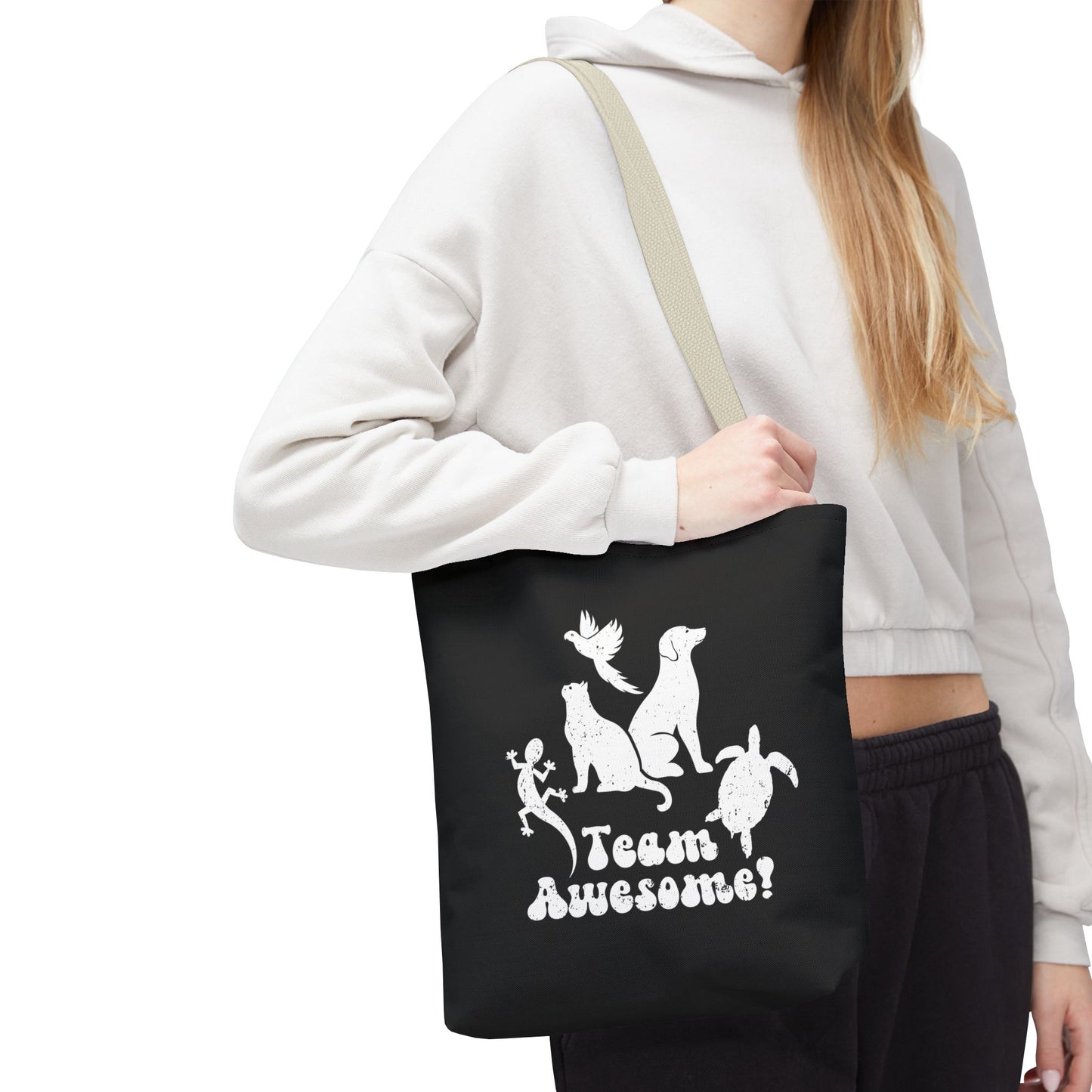 Unisex Animal Lover Lizard Cat Bird Dog Turtle Team Awesome Tote Bag