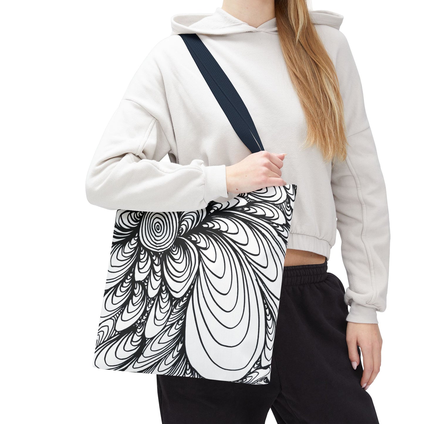 Unisex Original Doodle Art All Over Print Tote Bag - Apricots Noir