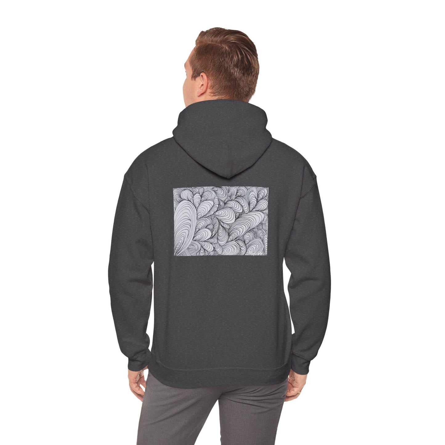 Unisex Heavy Blend™ Original Rough Artwork Midsize Print Hooded Sweatshirt