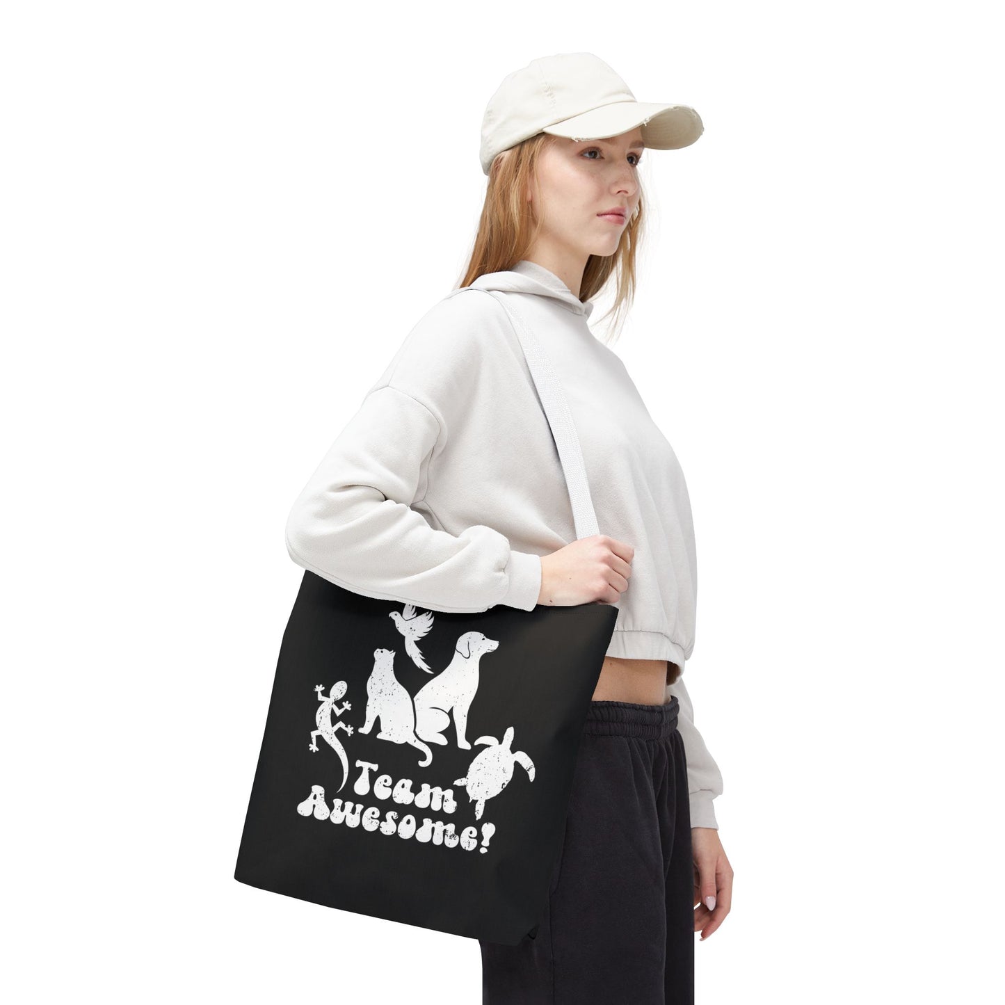 Unisex Animal Lover Lizard Cat Bird Dog Turtle Team Awesome Tote Bag