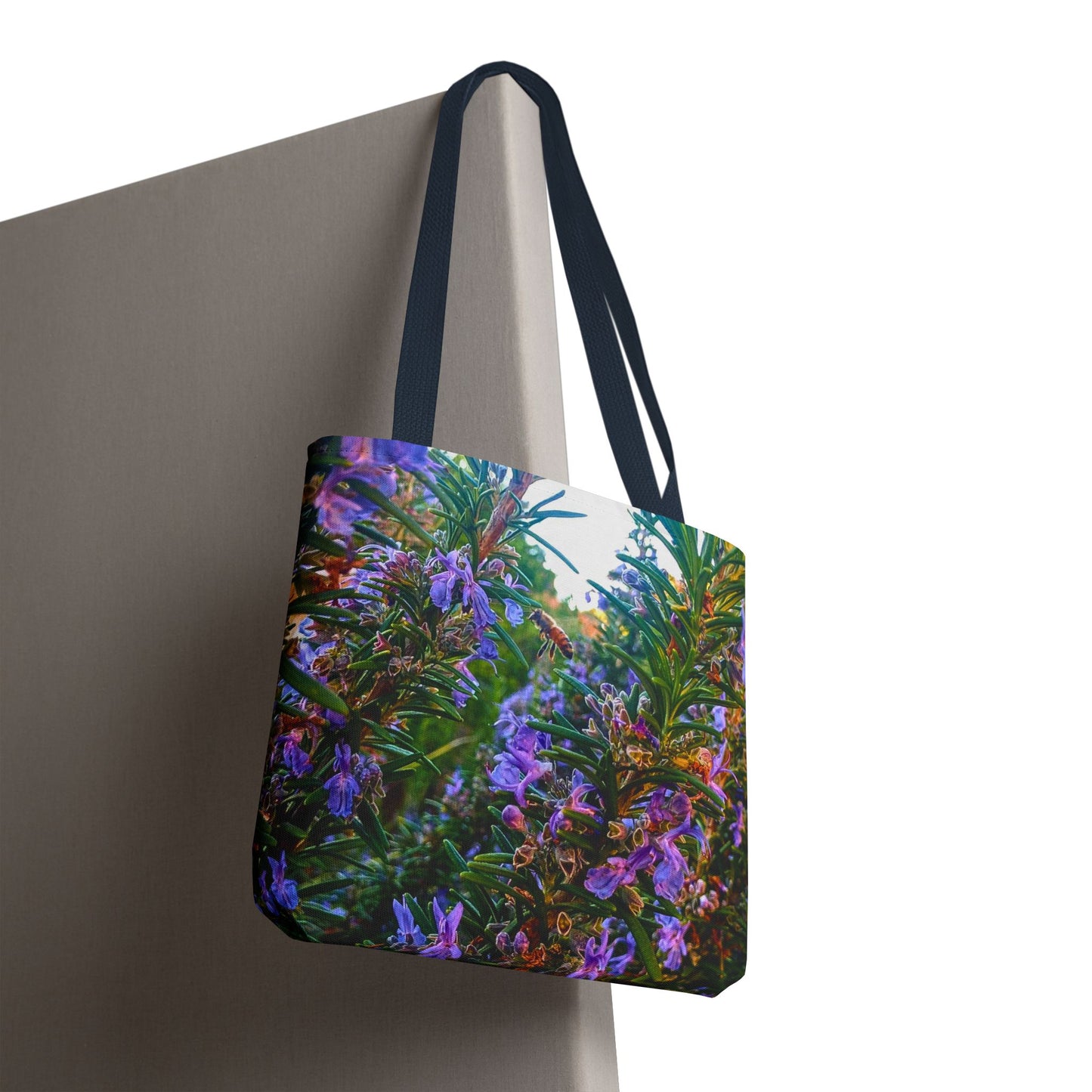 Garden Themed Bee and Rosemary Tote Bag
