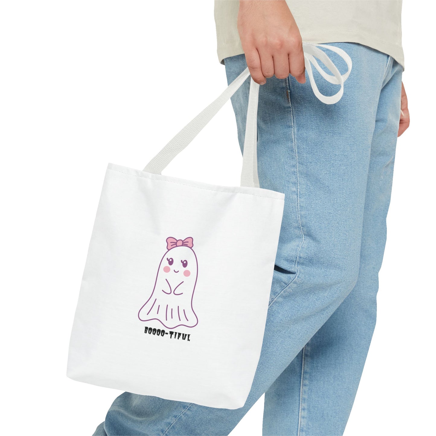 Cute Ghost Halloween Lover Spooky Season Tote Trick or Treating Candy Bag Fall Themed Reusable Lunch Tote