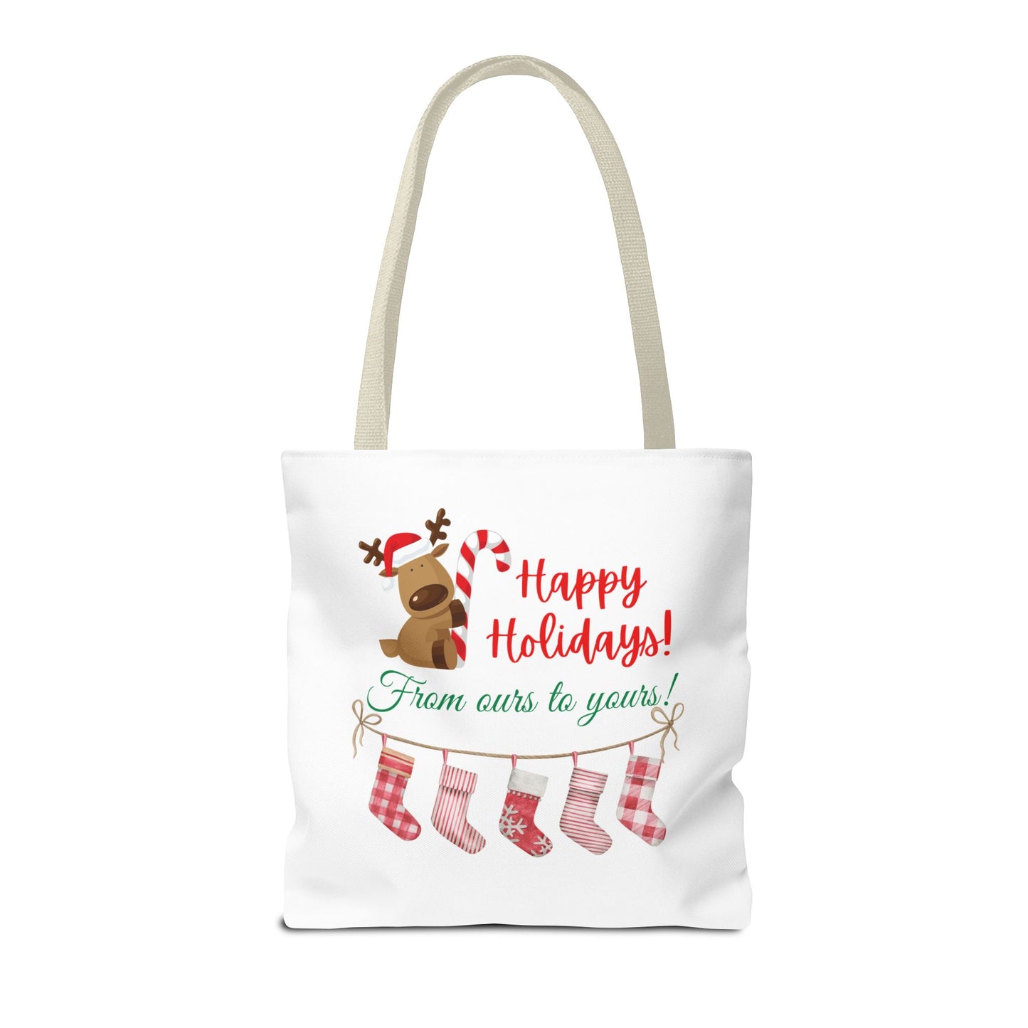 Unisex Happy Holidays From Ours To Yours Christmas Stockings and Dog Tote Bag