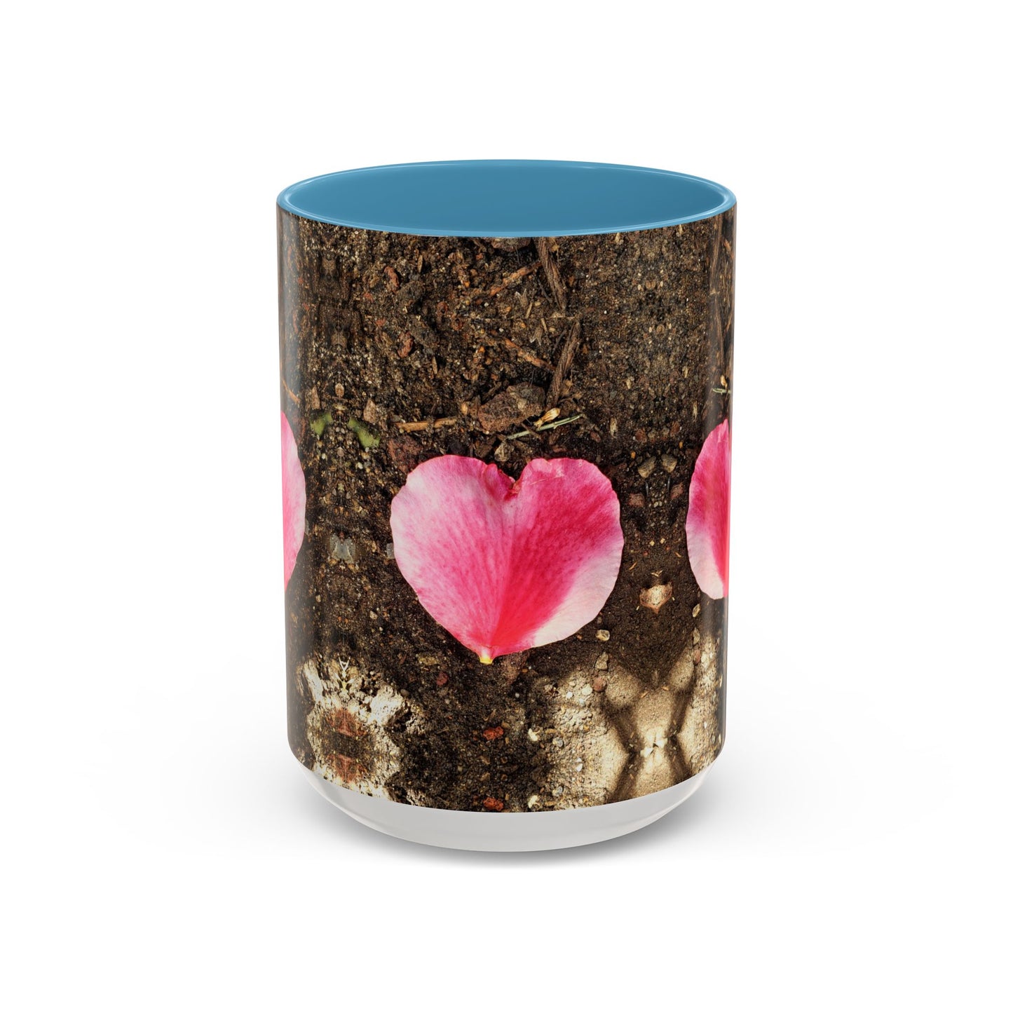 11oz/15oz Garden Themed Double Delight Heart Shaped Rose Petal Coffee Mug
