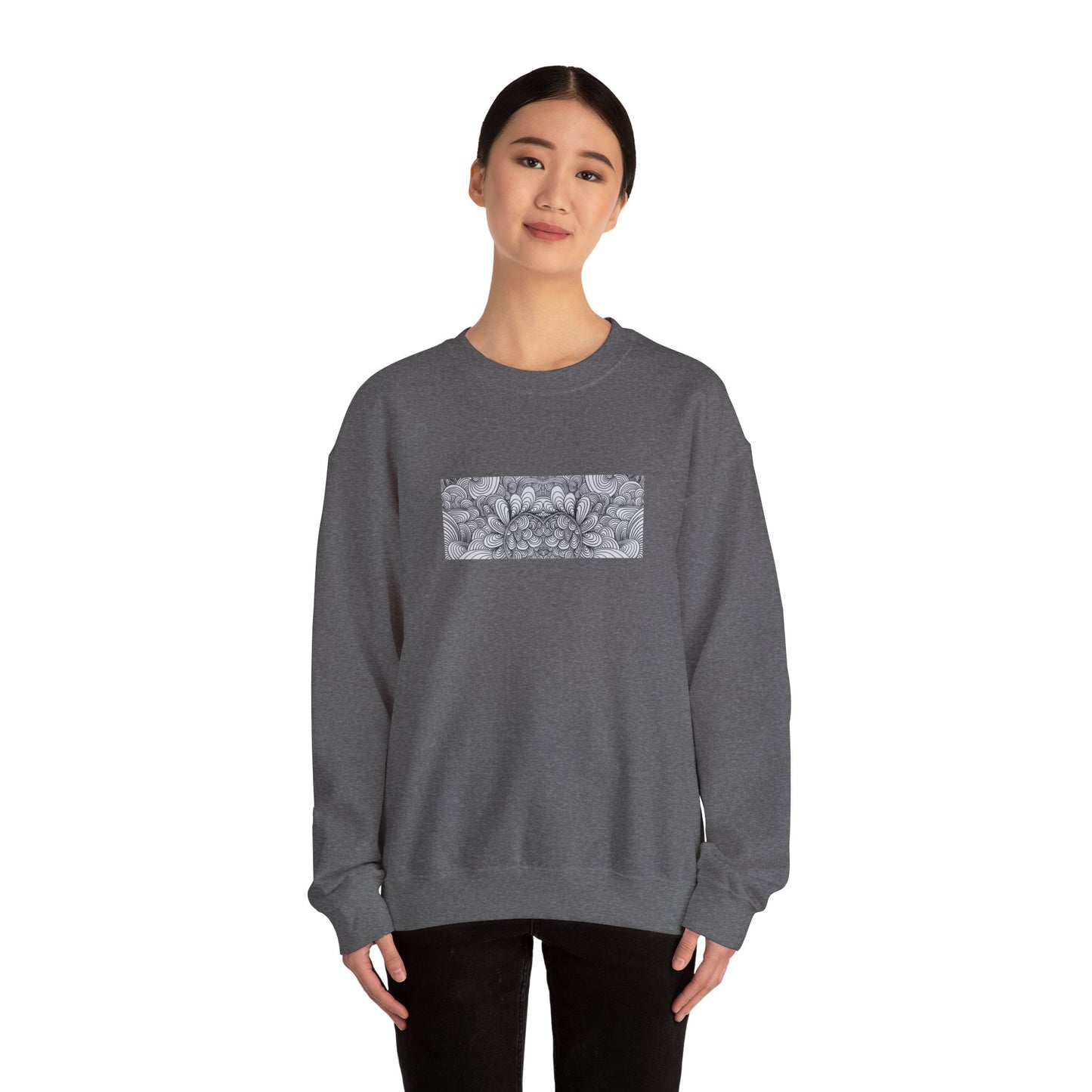 Unisex Original Minimalist Healing Line Art Sweatshirt - Apricots Noir Mirage