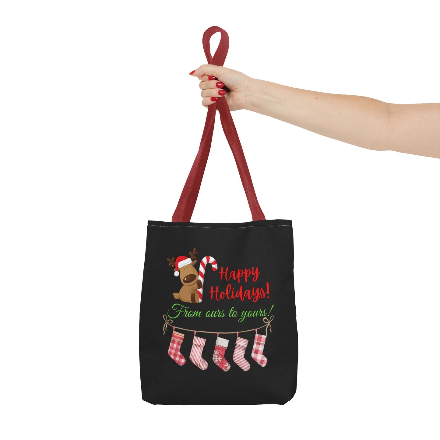 Unisex Happy Holidays From Ours To Yours Christmas Stockings and Dog Tote Bag