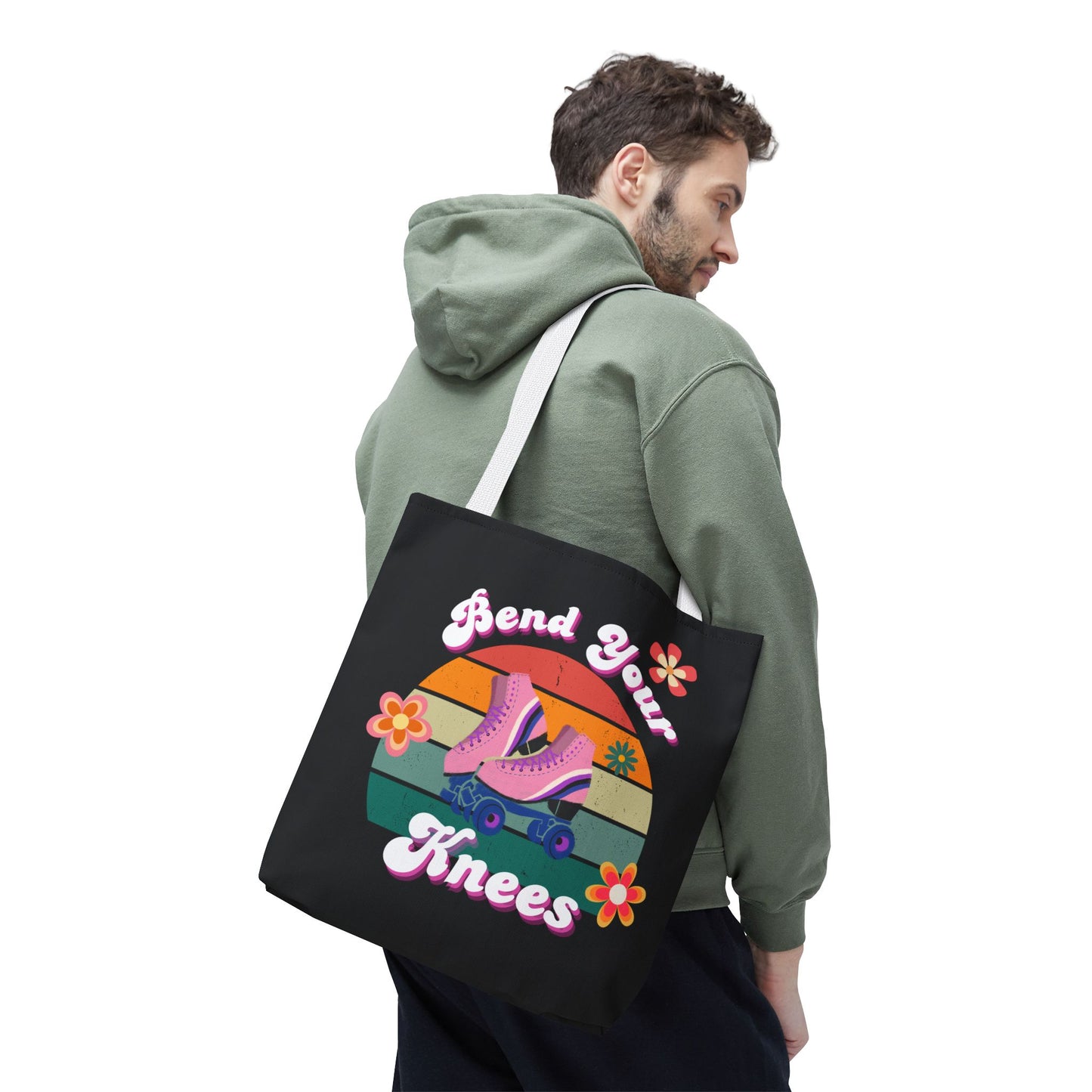 Unisex Retro Vibes Bend Your Knees Skate Day Tote Bag