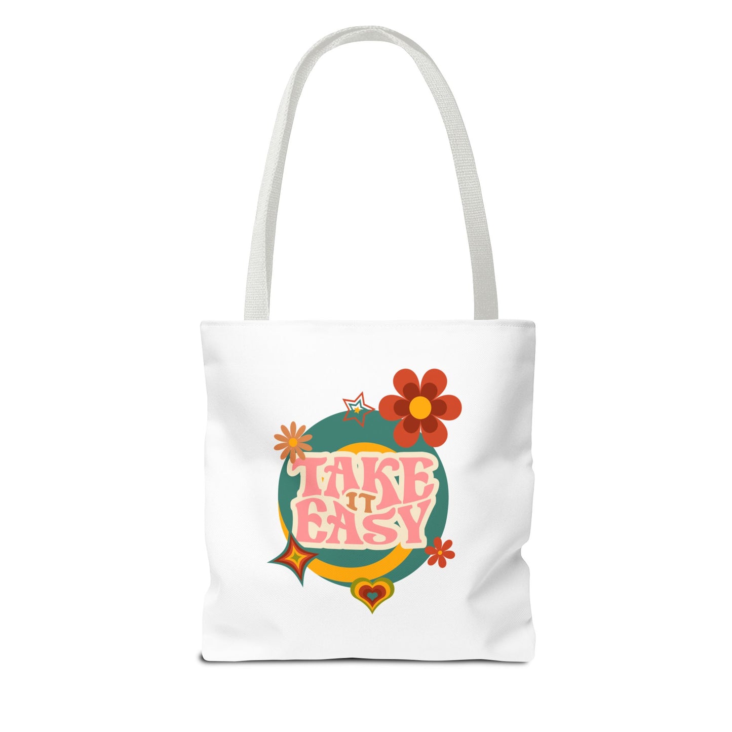 Unisex Retro Vibes Take It Easy Reusable Grocery Tote Bag