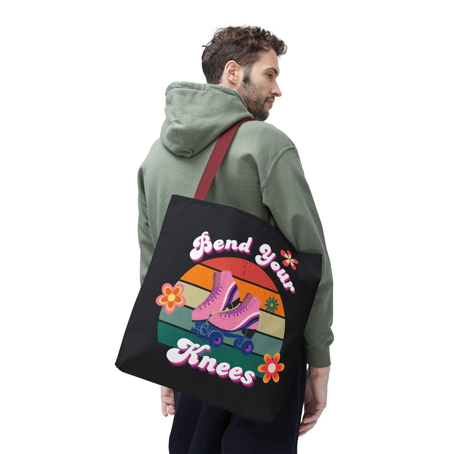 Unisex Retro Vibes Bend Your Knees Skate Day Tote Bag