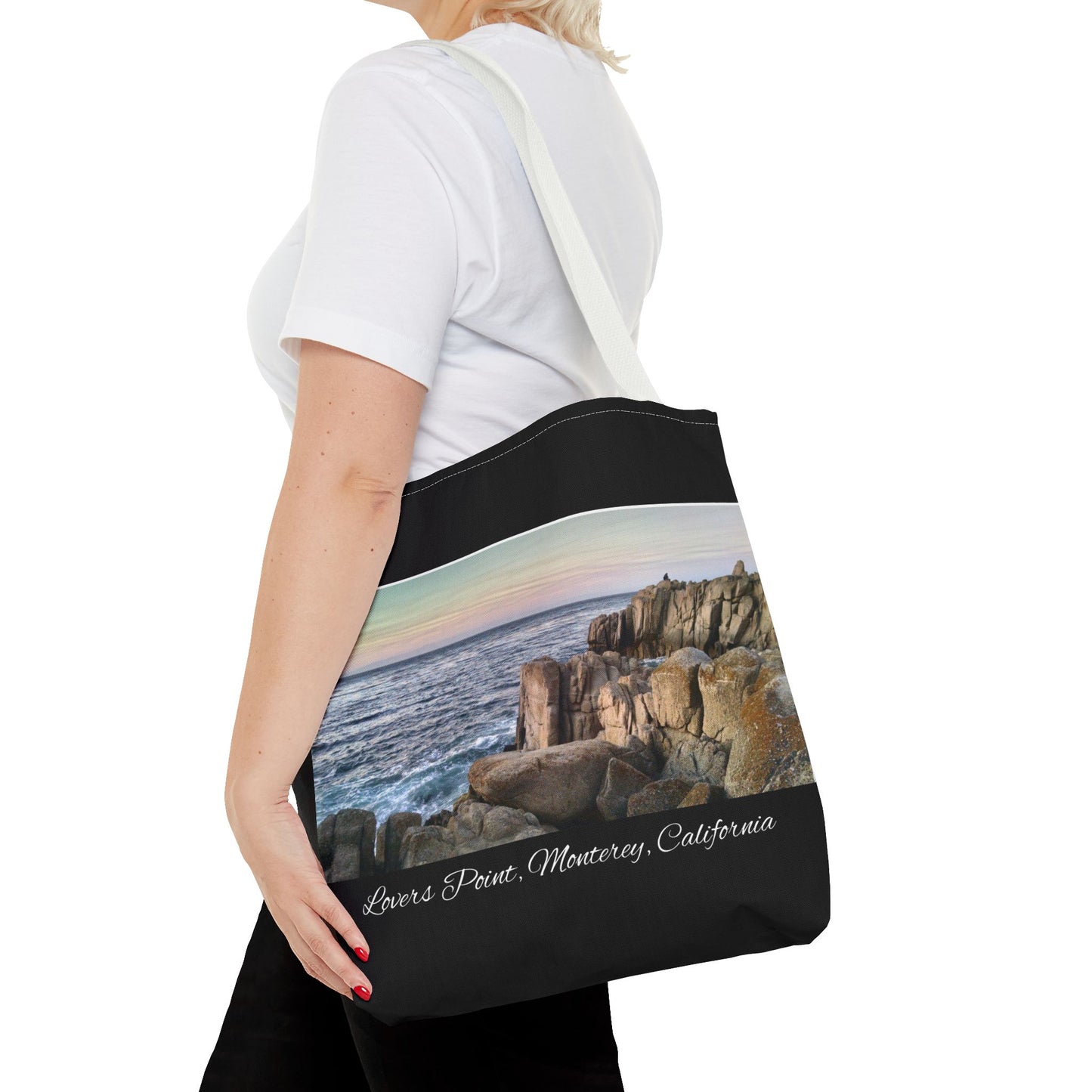 Unisex Travel Tote Bag Monterey California Scenic View Lovers Point Bay Area Keepsake Tote Bag Ocean View Nature Inspired Travel Gift Idea