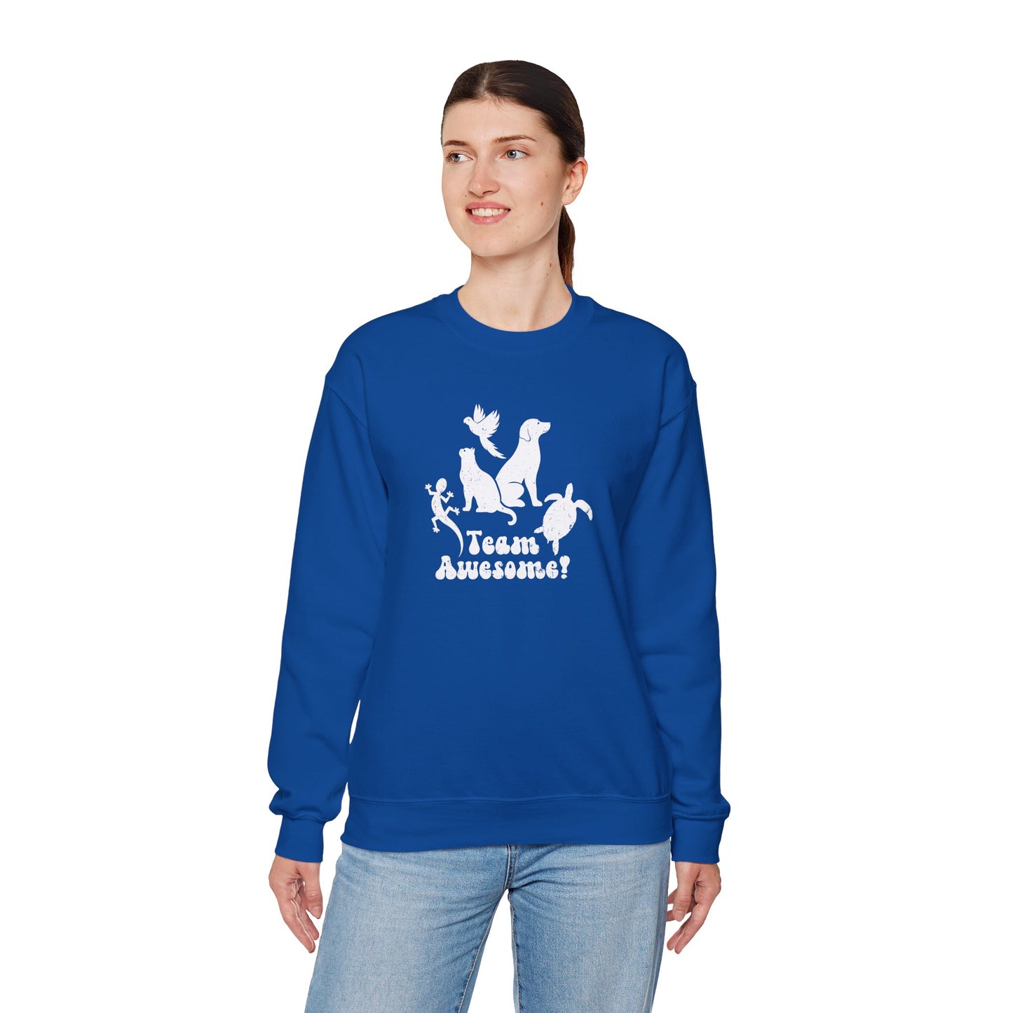 Unisex Animal Lover Lizard Cat Bird Dog Turtle Team Awesome Sweatshirt