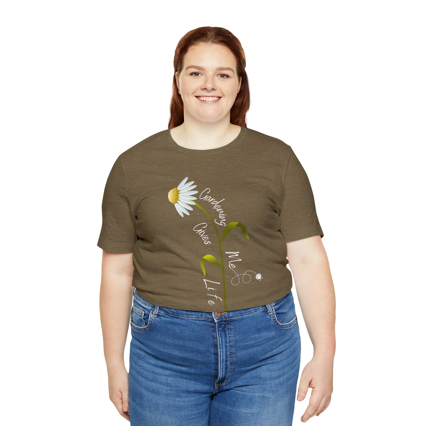 Unisex Gardening Shirt, Daisy and Ladybug Gardening Gives Me Life