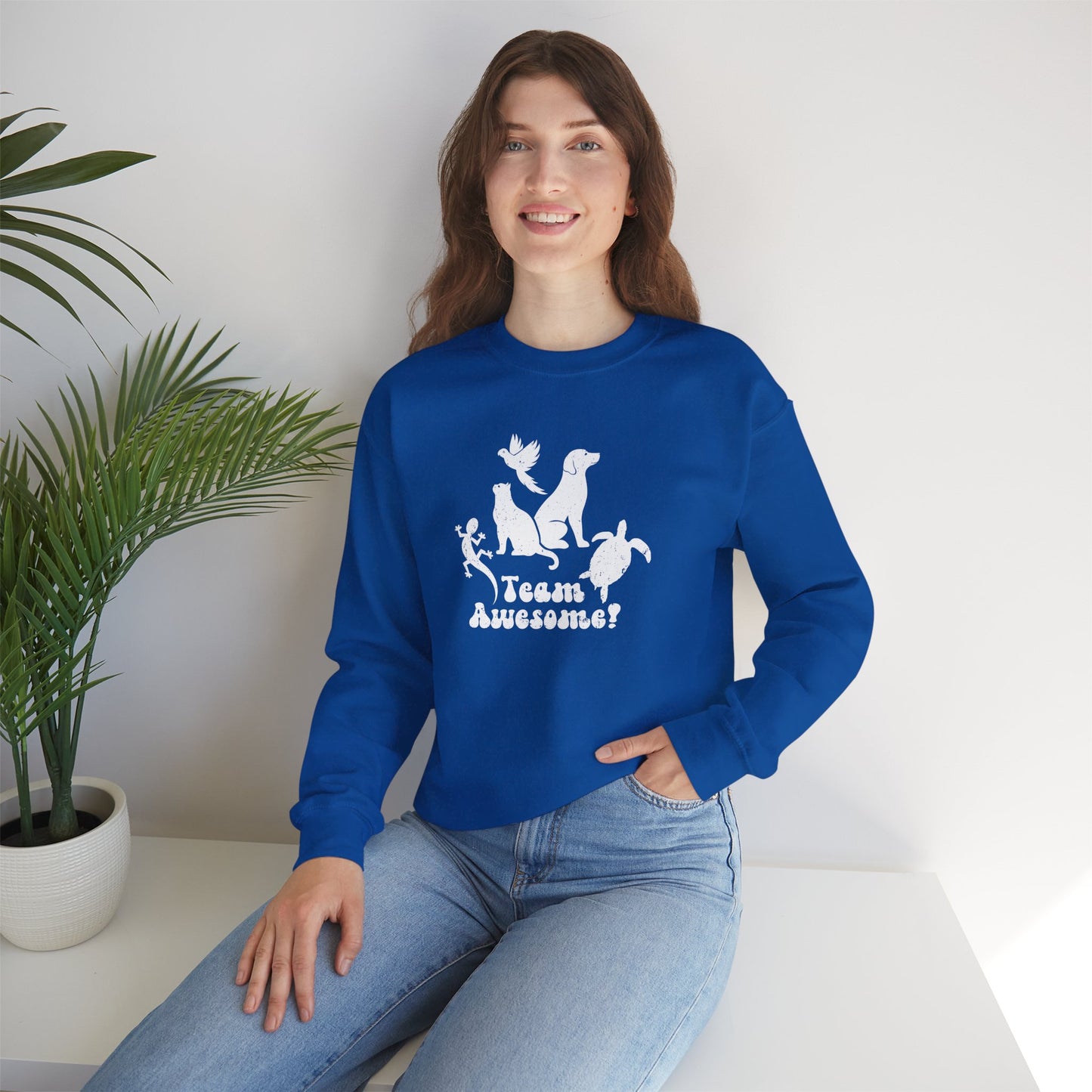 Unisex Animal Lover Lizard Cat Bird Dog Turtle Team Awesome Sweatshirt