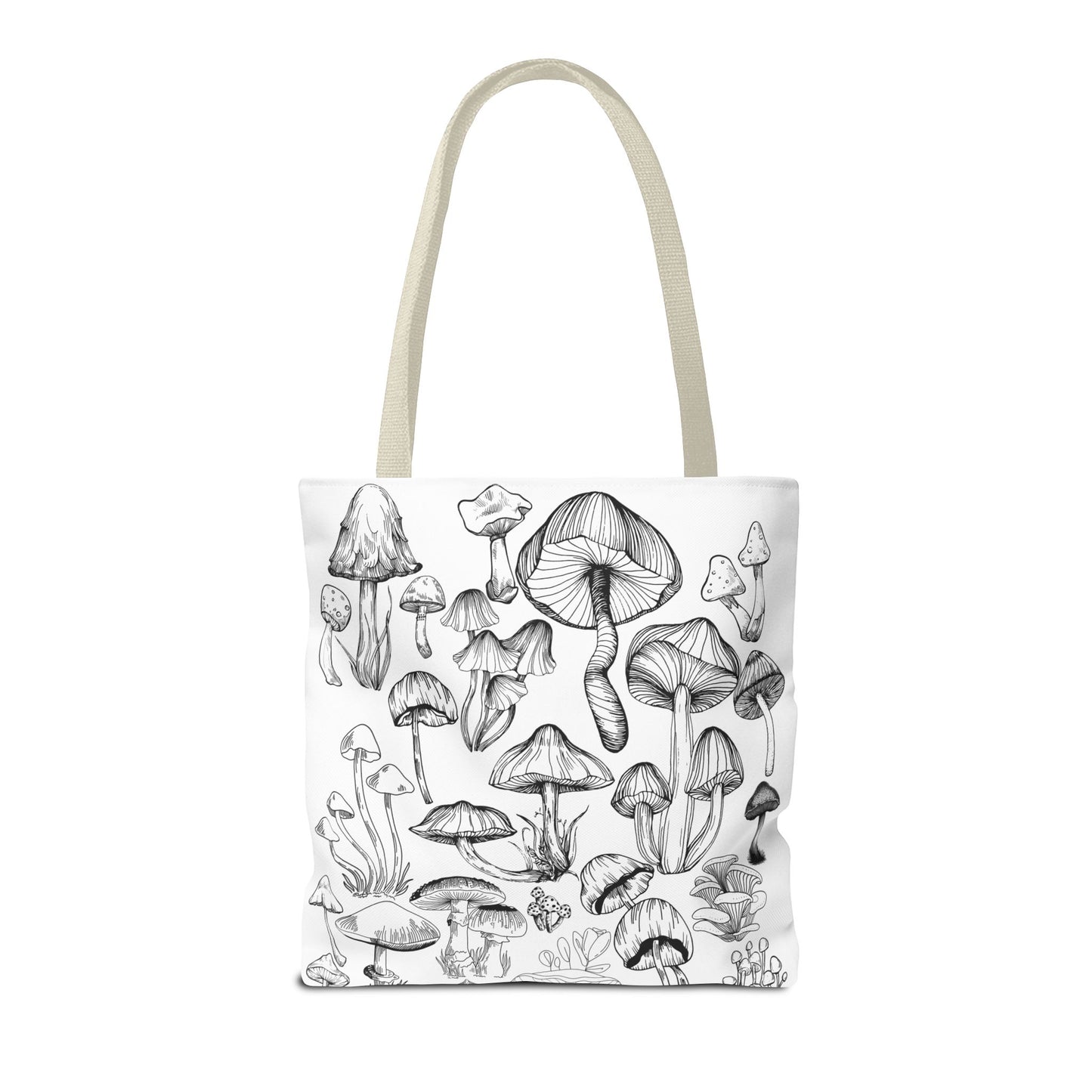 Unisex Mushroom Lover Fungi Print Toadstool Mycology Tote Bag