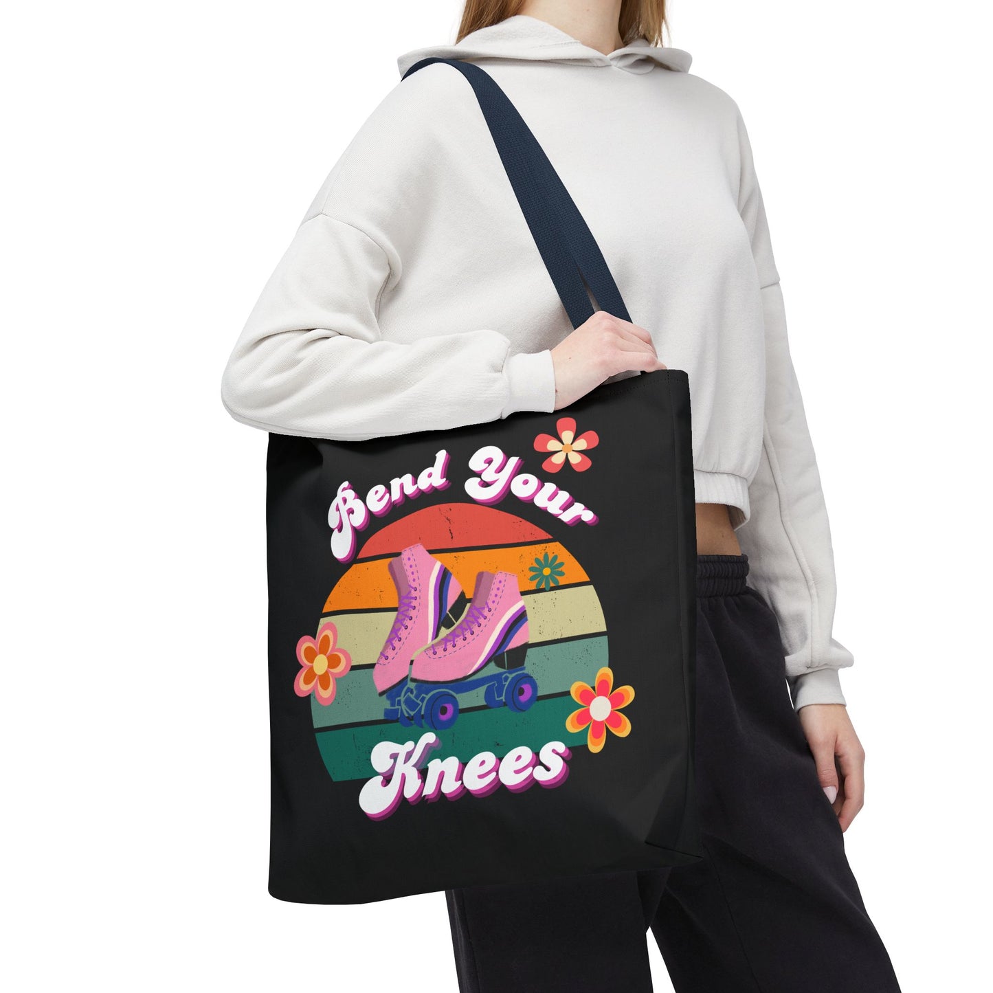 Unisex Retro Vibes Bend Your Knees Skate Day Tote Bag