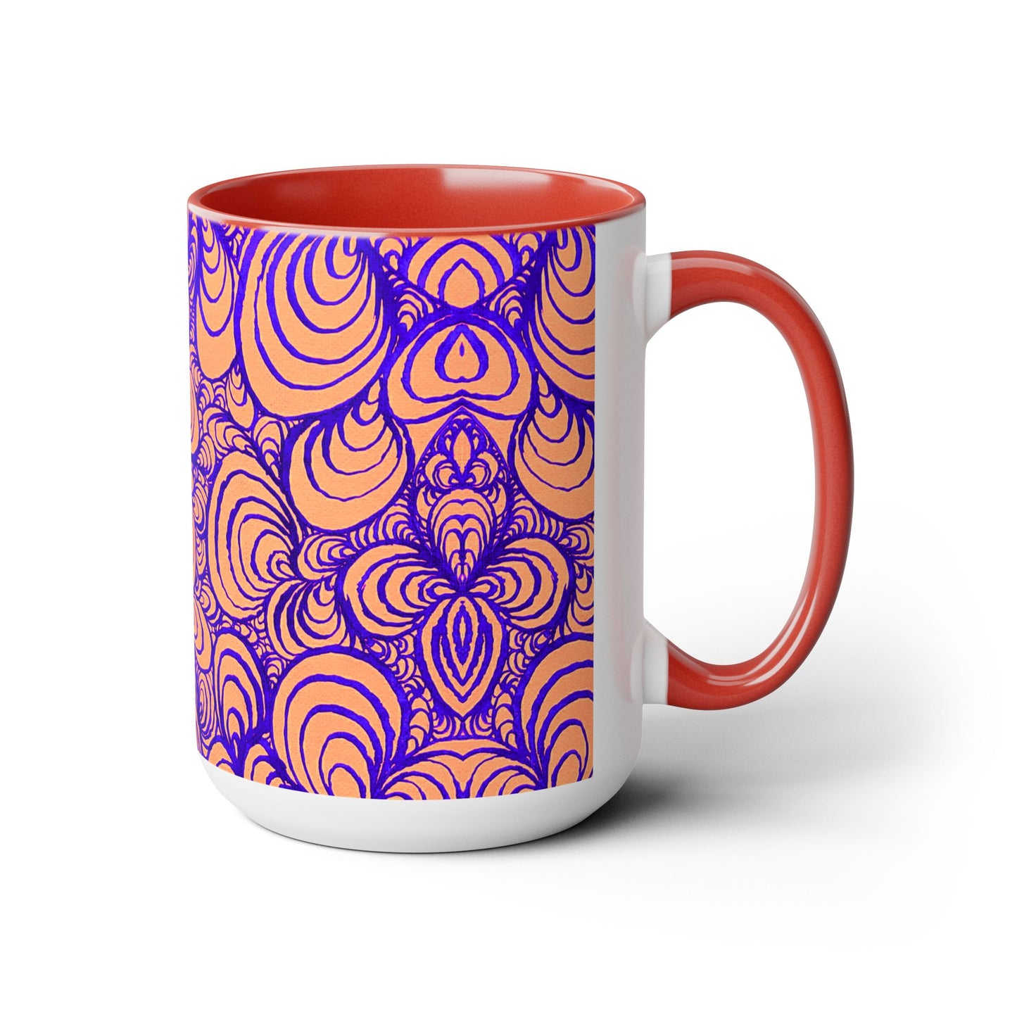 15oz Original Line Art Coffee Mug - Puzzle Panels 1 Color Pop Run