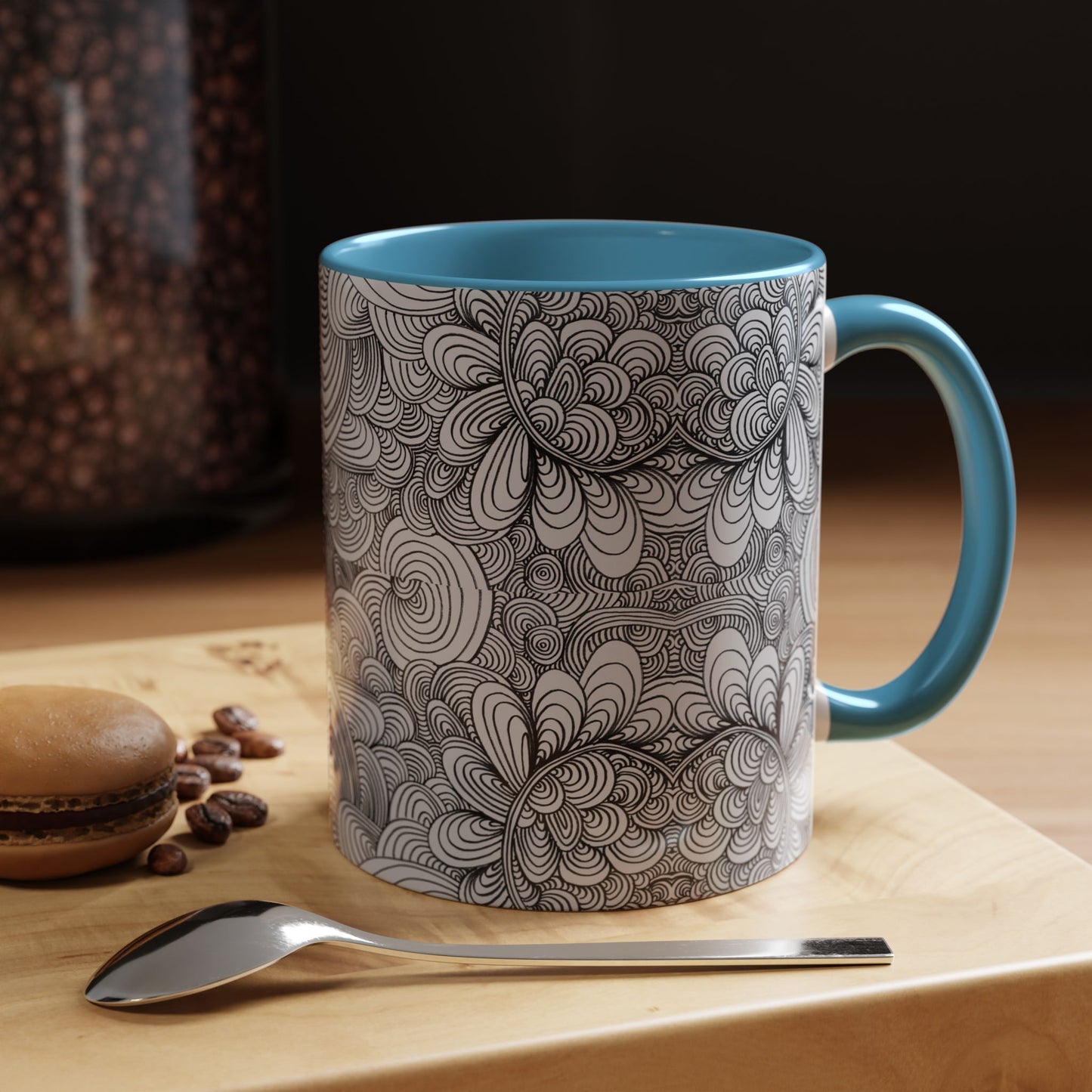11oz/15oz Original Line Art Coffee Mug - Apricots Noir Mirage