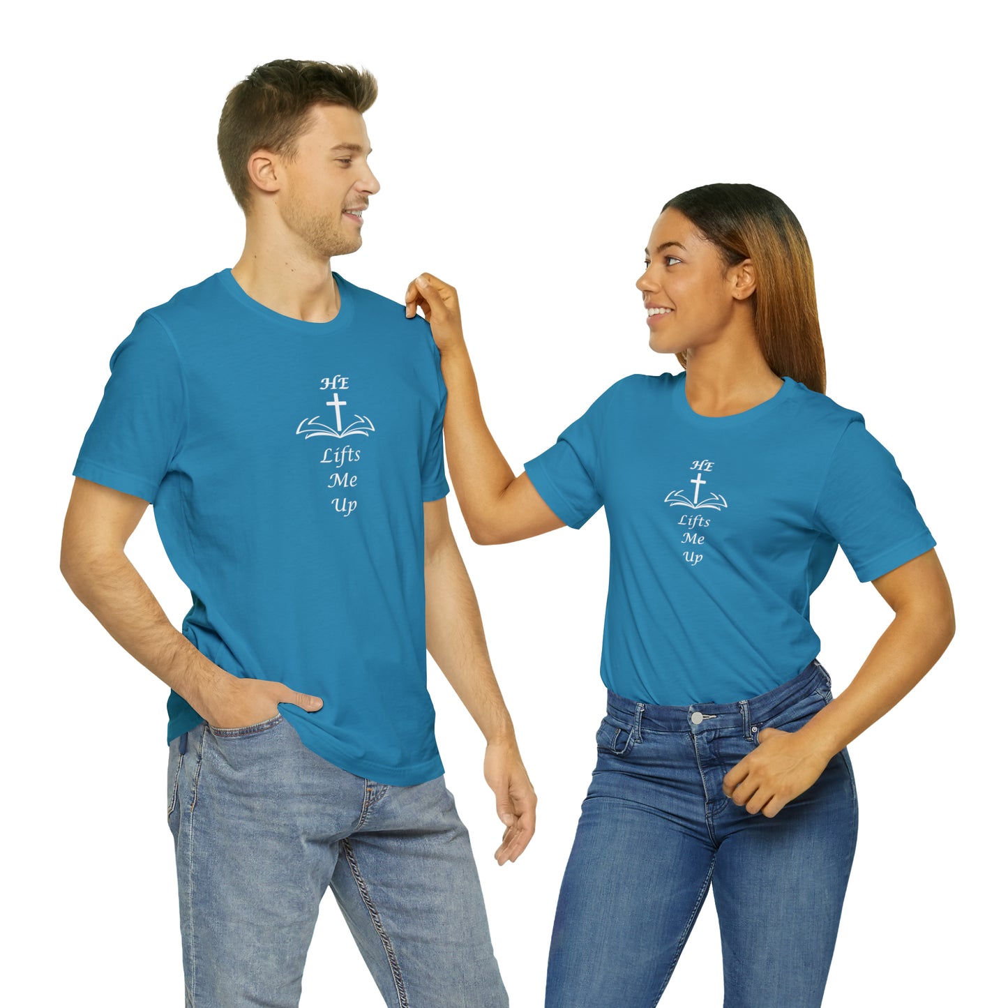 Unisex HE Lifts Me Up Motivational T-Shirt, Positive Mental Health