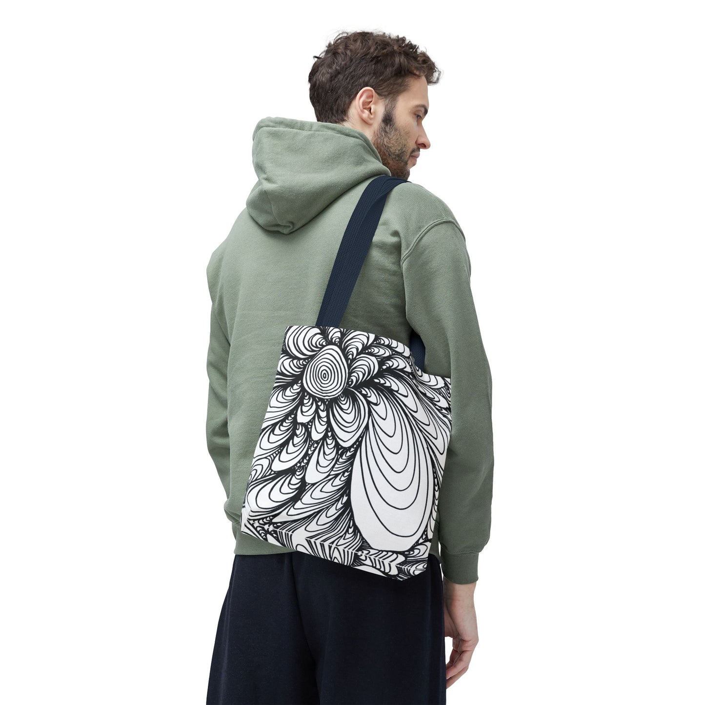 Unisex Original Doodle Art All Over Print Tote Bag - Apricots Noir