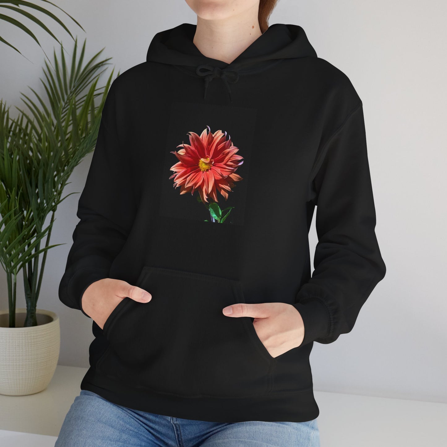 Unisex Heavy Blend™  Dahlia Flower Hooded Sweatshirt