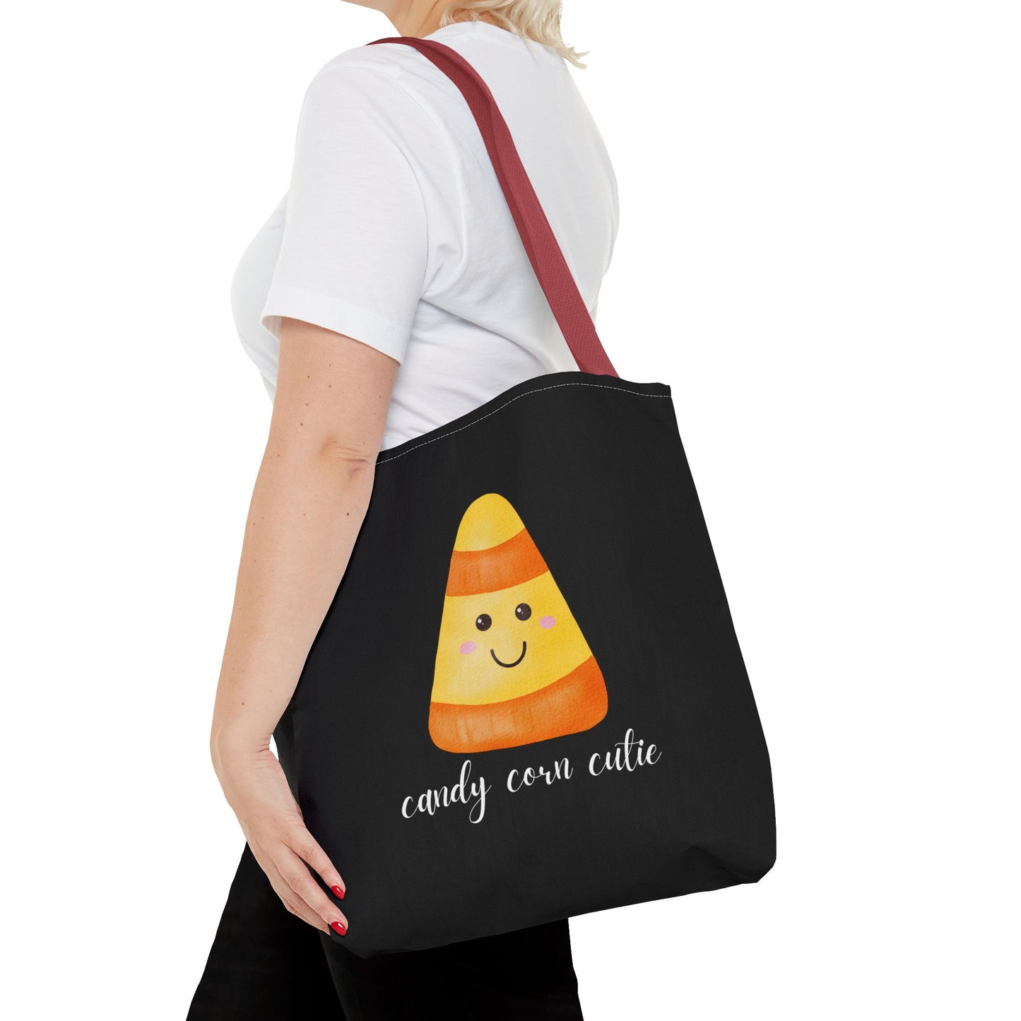 Cute Candy Corn Halloween Tote Bag Spooky Season Tote Trick or Treating Candy Bag Fall Themed Reusable Lunch Tote