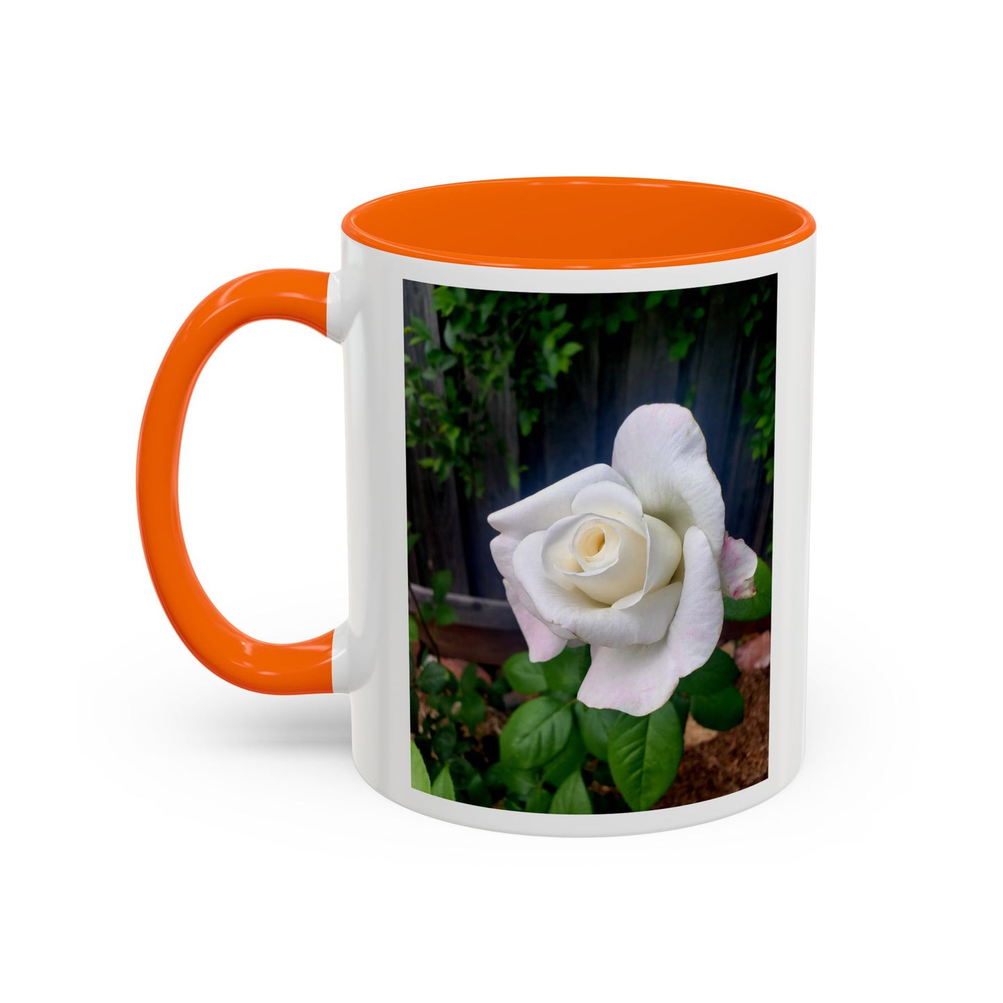 11oz/15oz Garden Themed White Sugar Moon Hybrid Tea Roses Coffee Mug