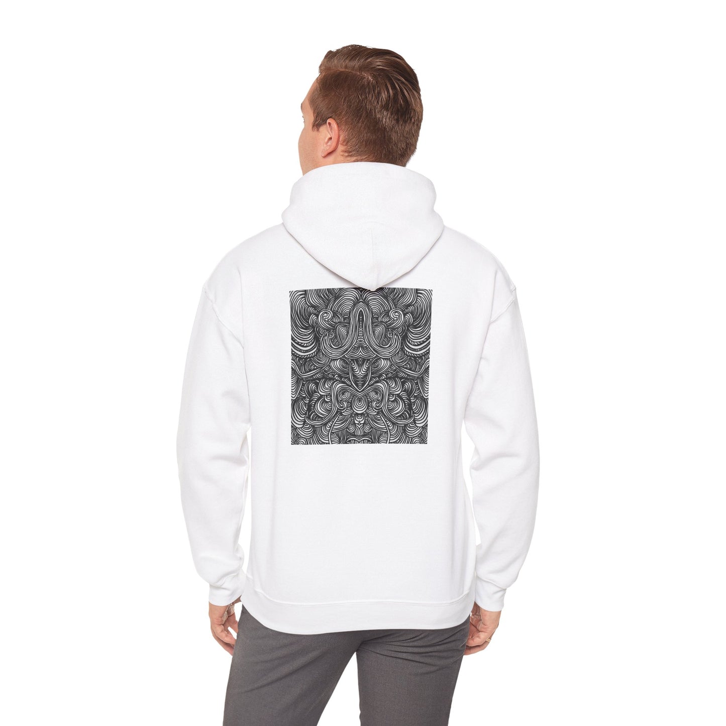 Unisex Heavy Blend™ Original Minimalist Line Art Full Size Hooded Sweatshirt - Liquid
