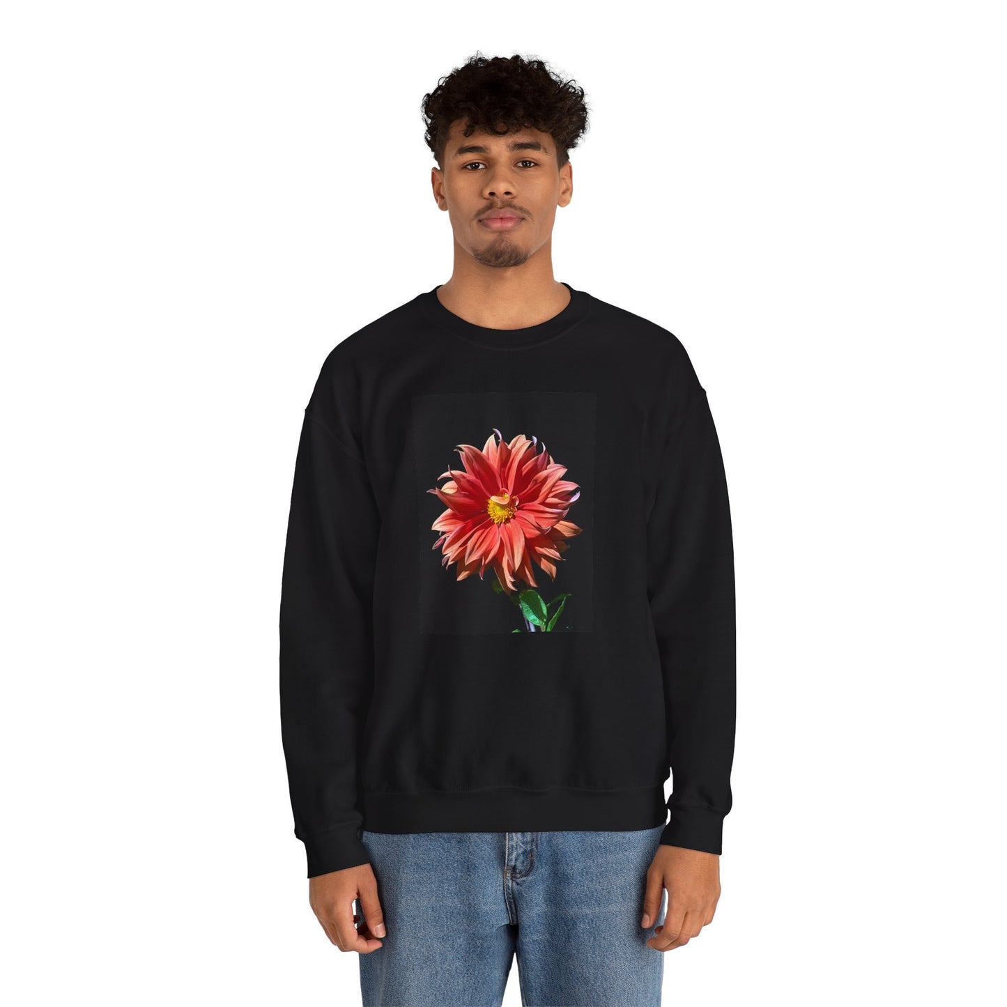 Unisex Heavy Blend™ Crewneck Dahlia Flower Sweatshirt
