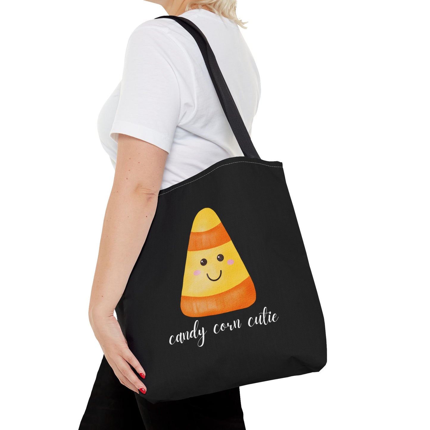 Cute Candy Corn Halloween Tote Bag Spooky Season Tote Trick or Treating Candy Bag Fall Themed Reusable Lunch Tote