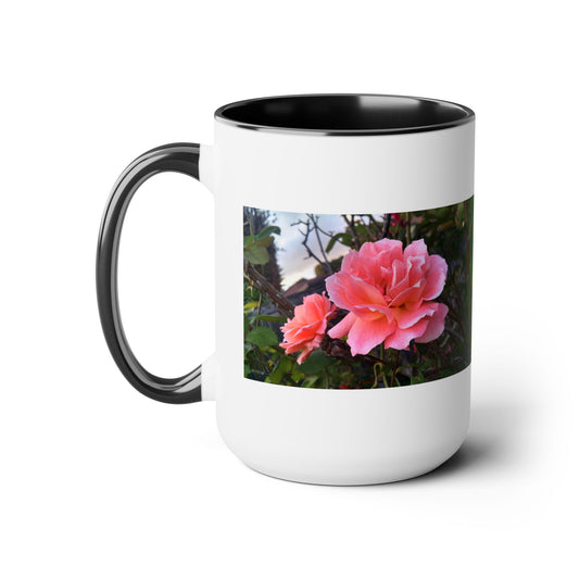 15oz. Garden Themed Double Delight Roses Coffee Mug