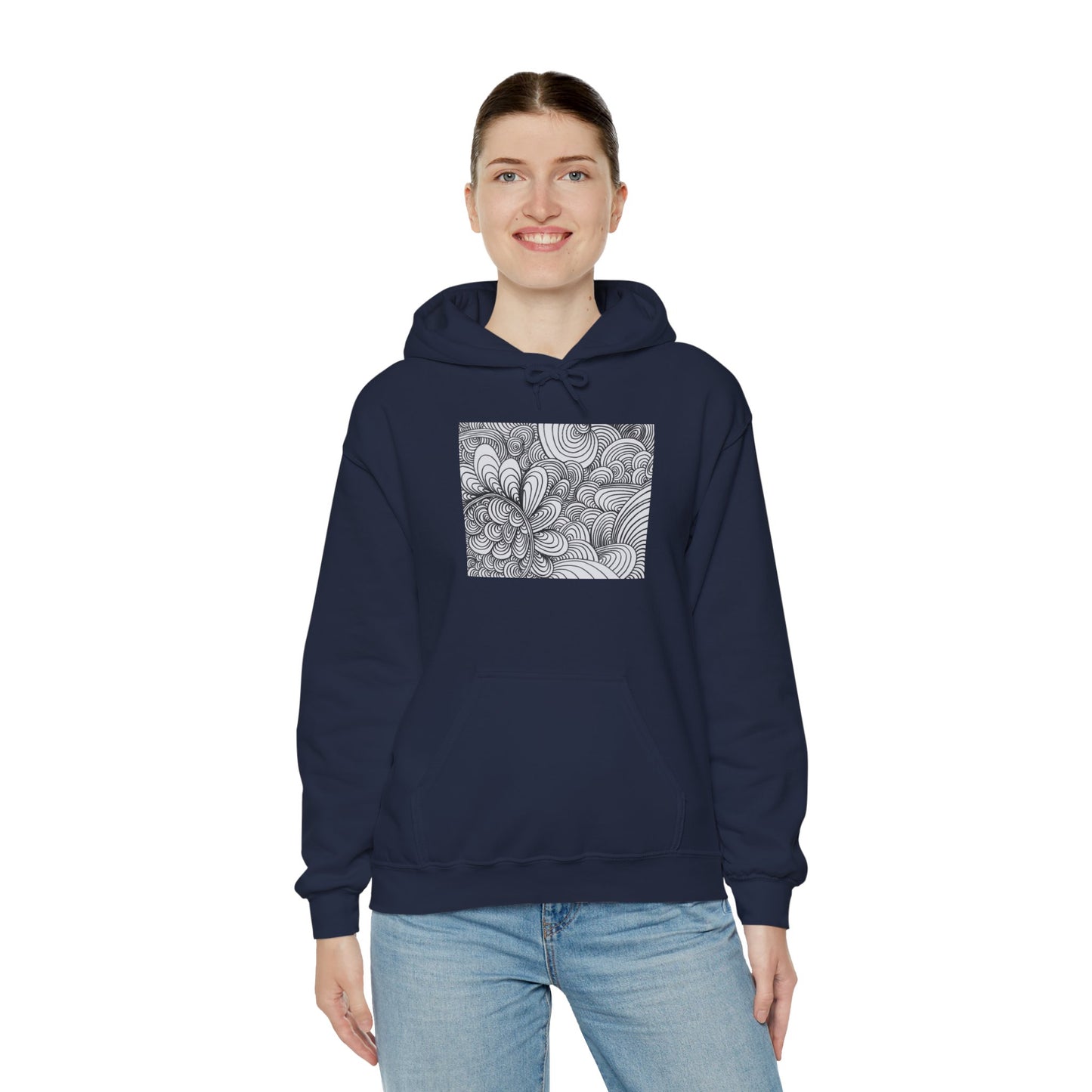 Unisex Heavy Blend™ Original Art Hooded Sweatshirt - Apricots Noir Mirage