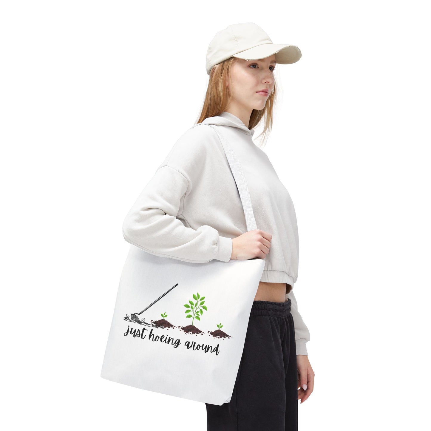 Unisex Just Hoeing Around Gardening Themed All Over Print Tote Bag