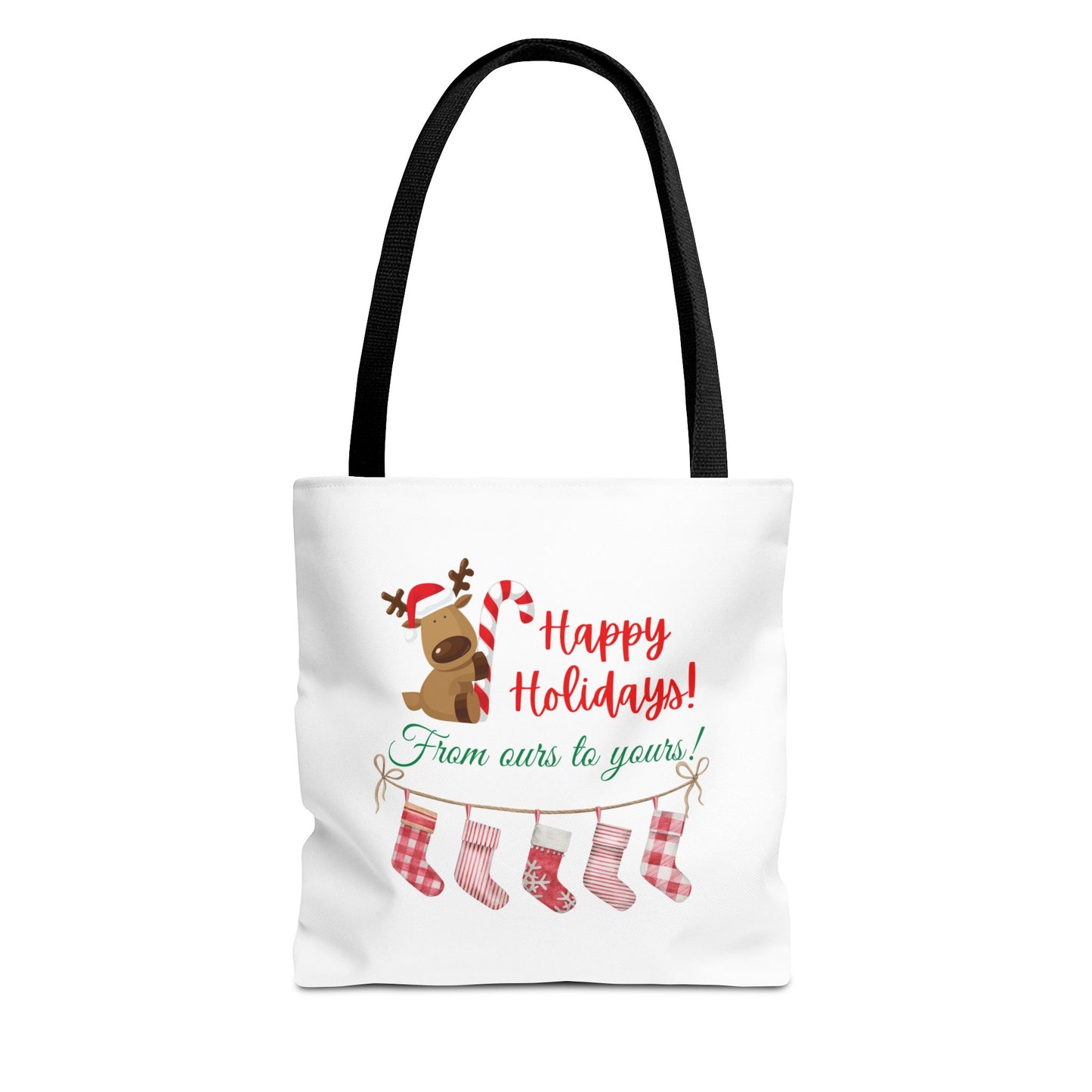 Unisex Happy Holidays From Ours To Yours Christmas Stockings and Dog Tote Bag