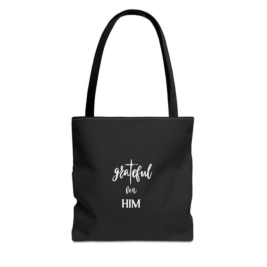 Unisex GraTeful For Him Faith Bible Study Reusable Lunch Bag Everyday Carry Tote Bag