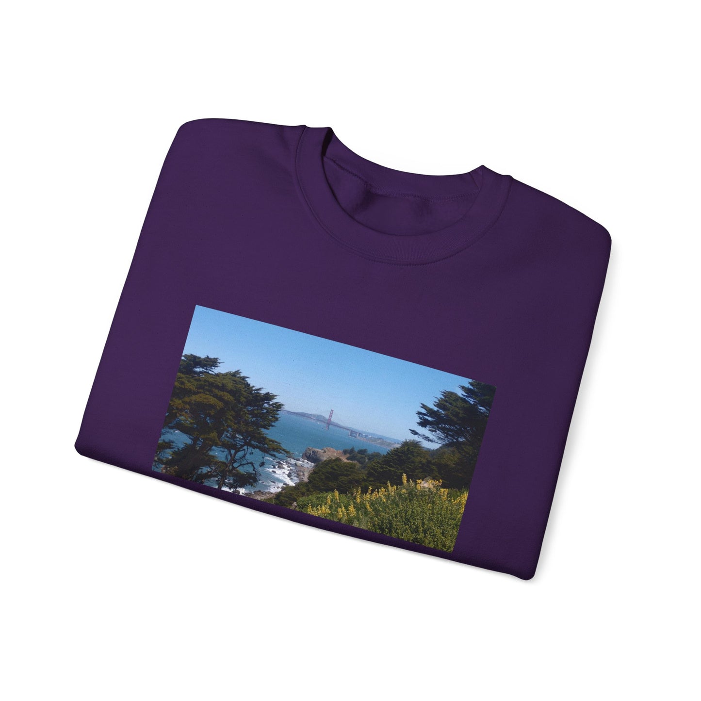 Unisex Travel Sweater, Scenic Lookout, El Camino Del Mar, San Francisco, California, Golden Gate Bridge, Vista, Ocean Views, Beautiful Blue