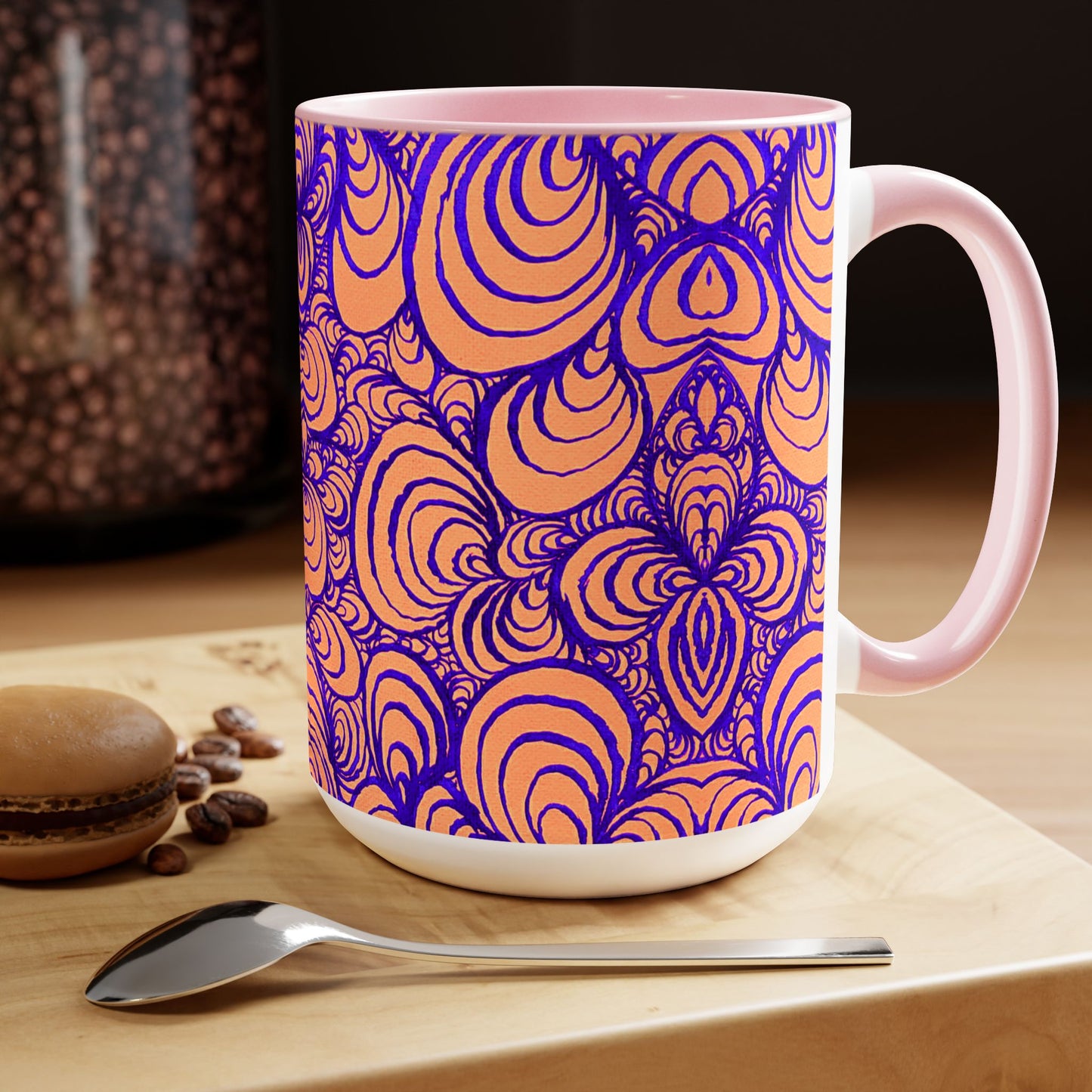 15oz Original Line Art Coffee Mug - Puzzle Panels 1 Color Pop Run