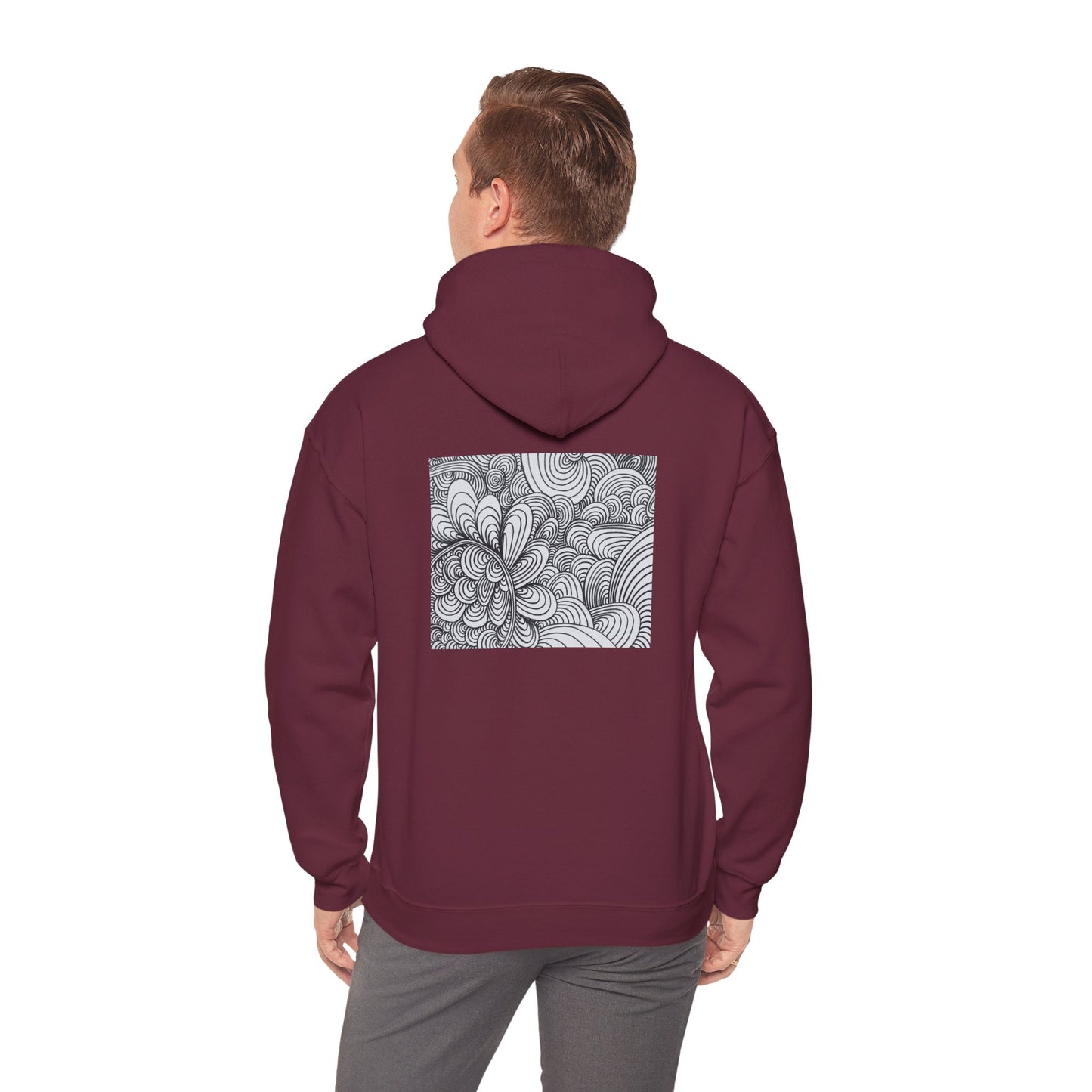 Unisex Heavy Blend™ Original Art Hooded Sweatshirt - Apricots Noir Mirage