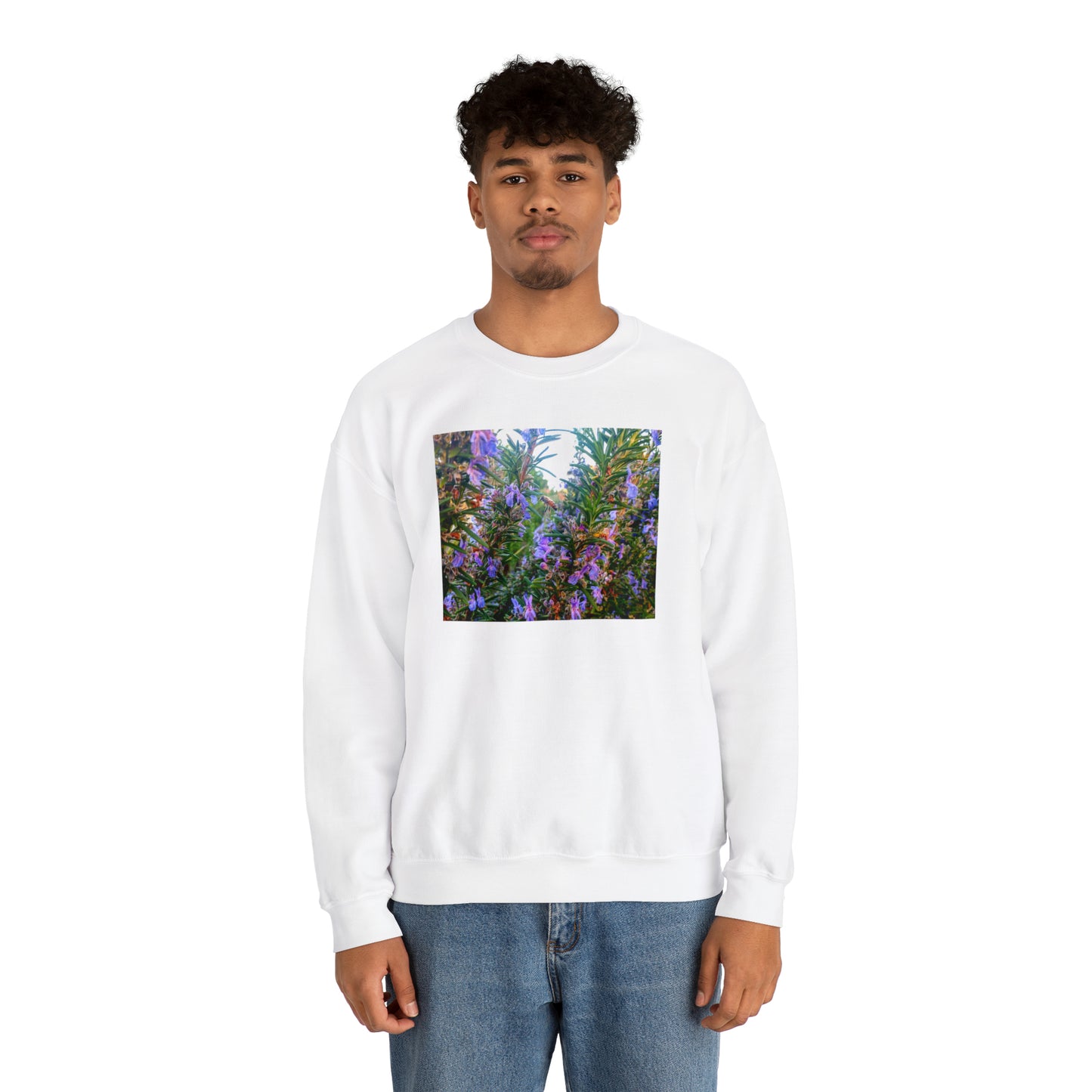 Unisex Heavy Blend™ Crewneck Rosemary Bee Pollinator Sweatshirt