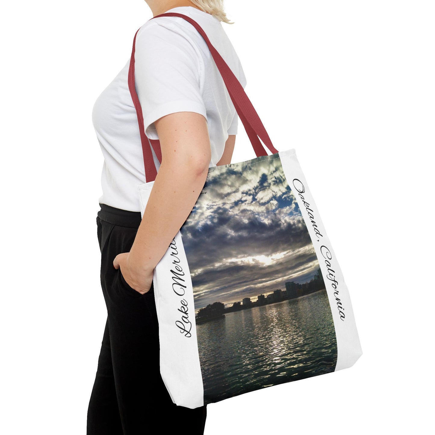 Unisex Travel Tote Lake Merritt Scenic View Oakland California Bay Area Keepsake Reusable Grocery Tote Yoga Bag Traveler Gift Scenic View