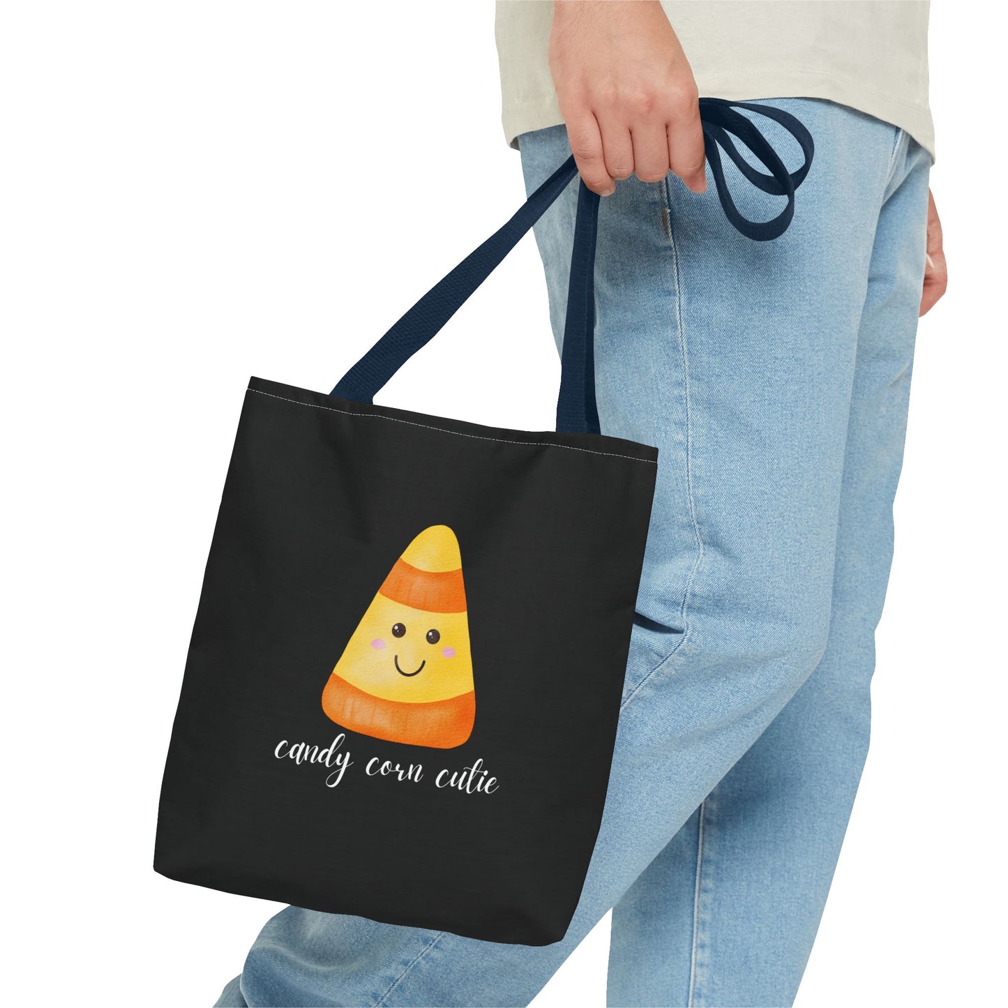 Cute Candy Corn Halloween Tote Bag Spooky Season Tote Trick or Treating Candy Bag Fall Themed Reusable Lunch Tote