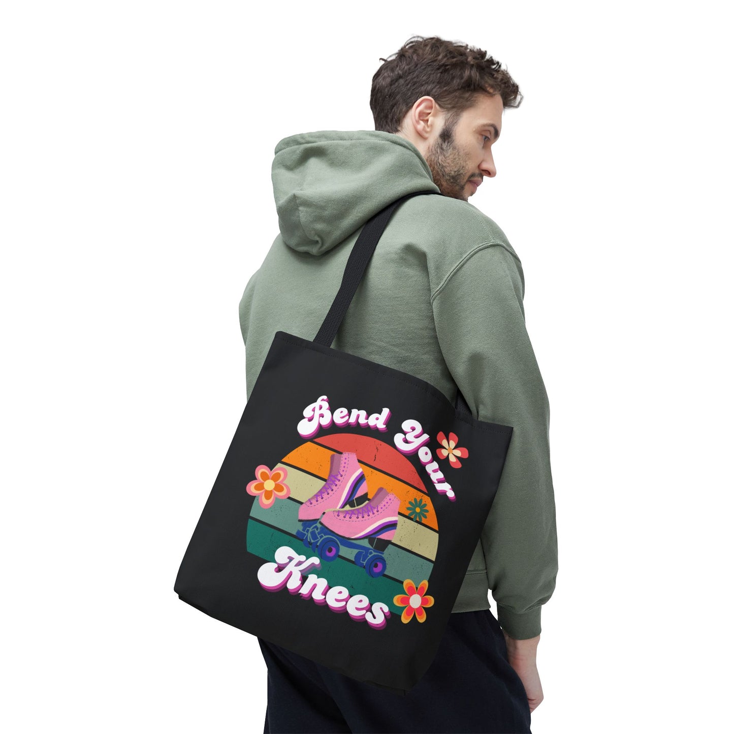 Unisex Retro Vibes Bend Your Knees Skate Day Tote Bag