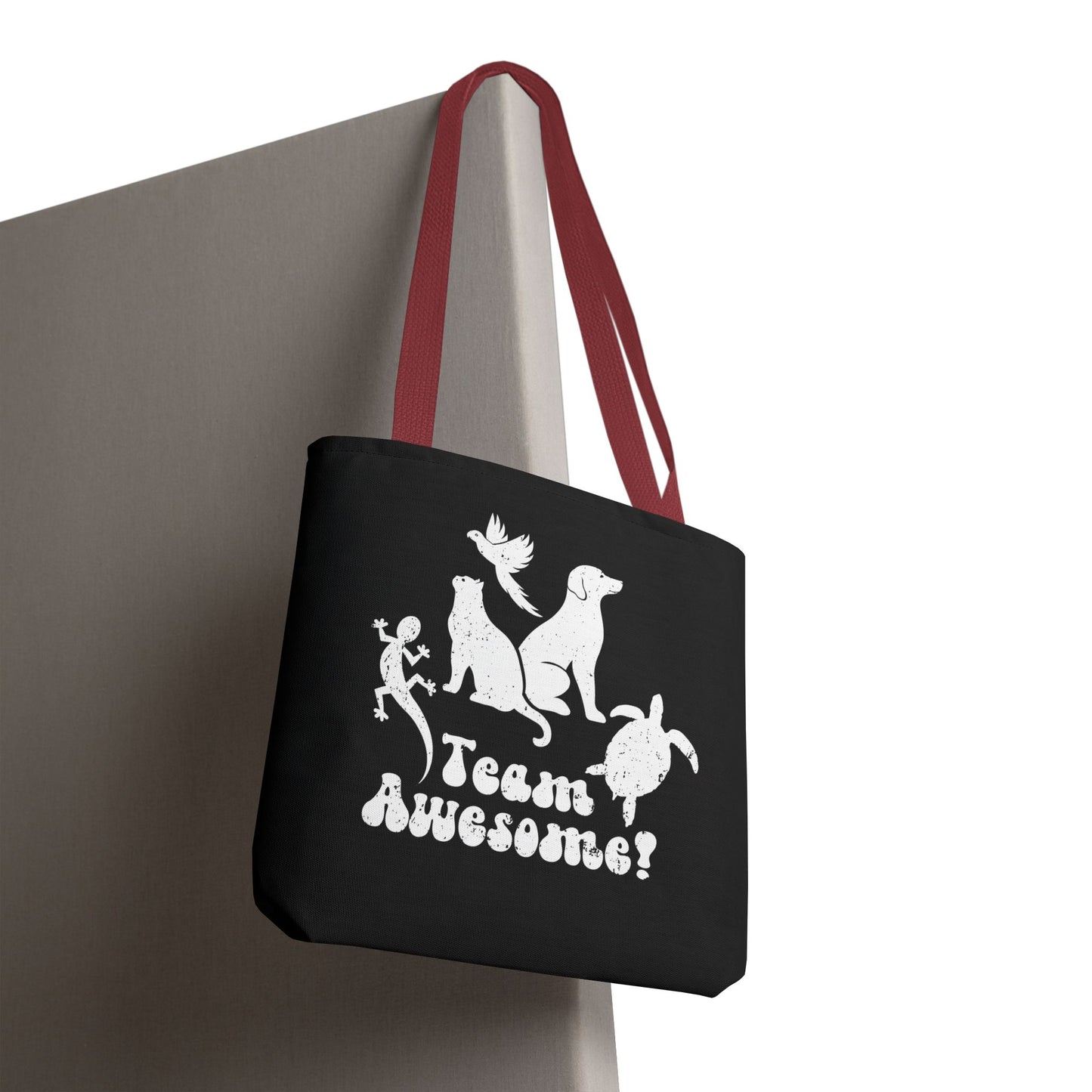 Unisex Animal Lover Lizard Cat Bird Dog Turtle Team Awesome Tote Bag
