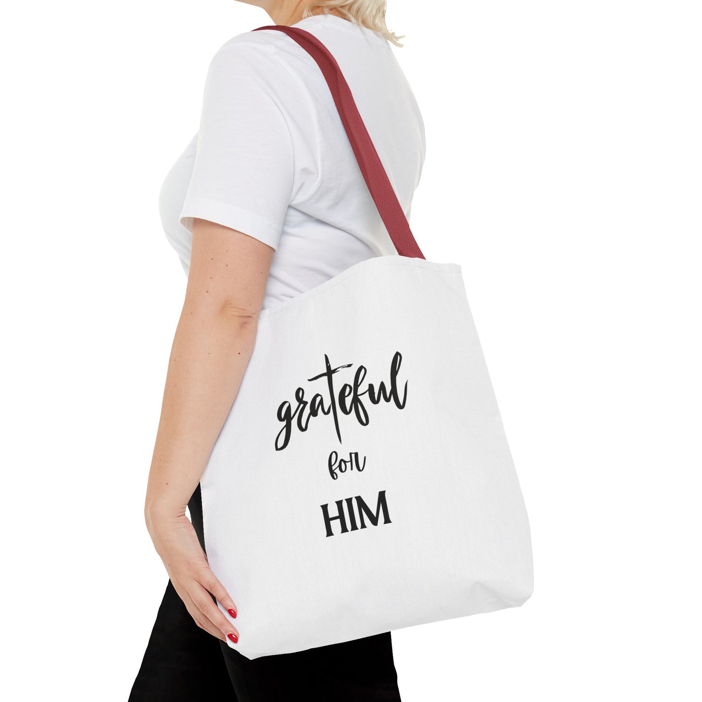 Unisex GraTeful For Him Faith Bible Study Reusable Lunch Bag Everyday Carry Tote Bag