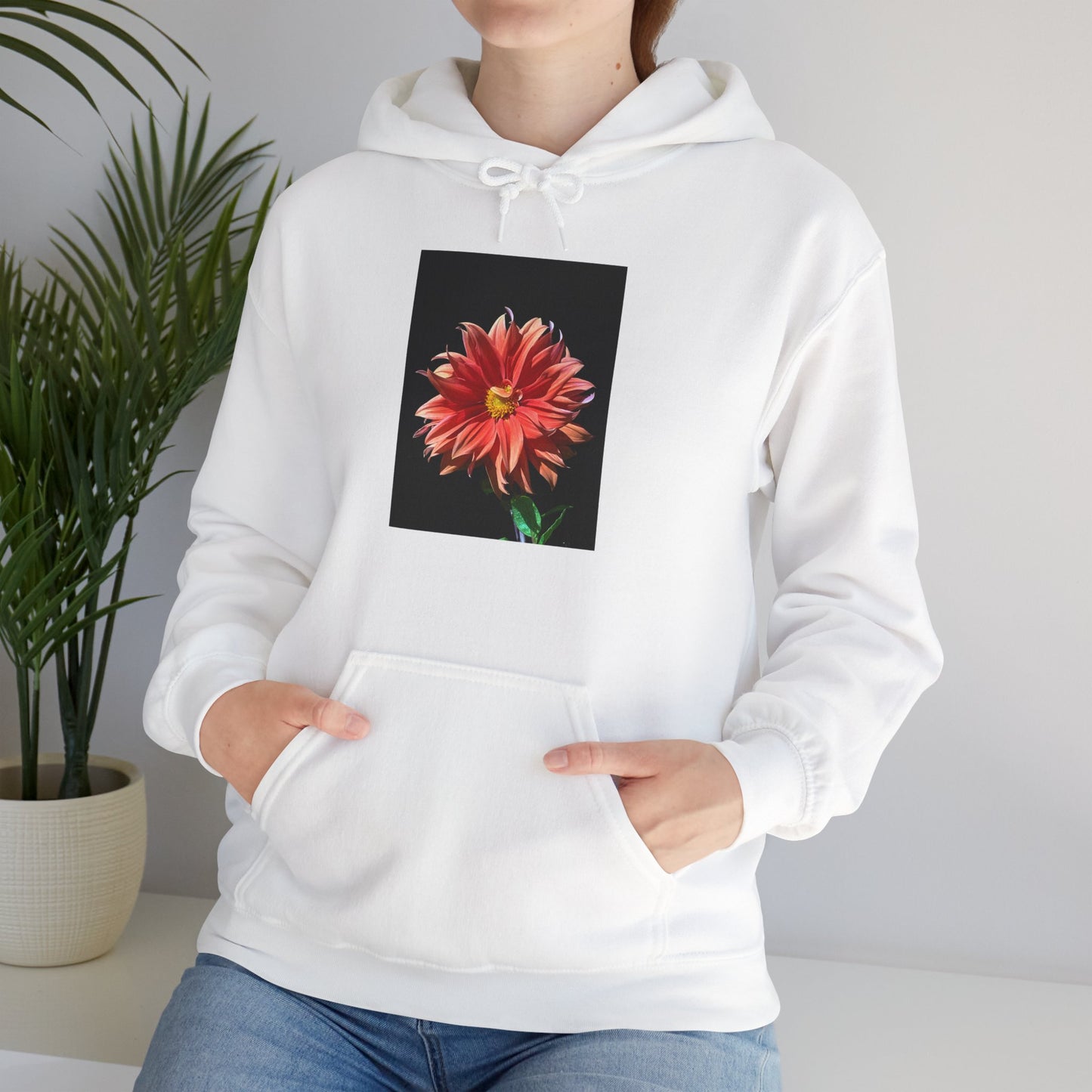 Unisex Heavy Blend™  Dahlia Flower Hooded Sweatshirt