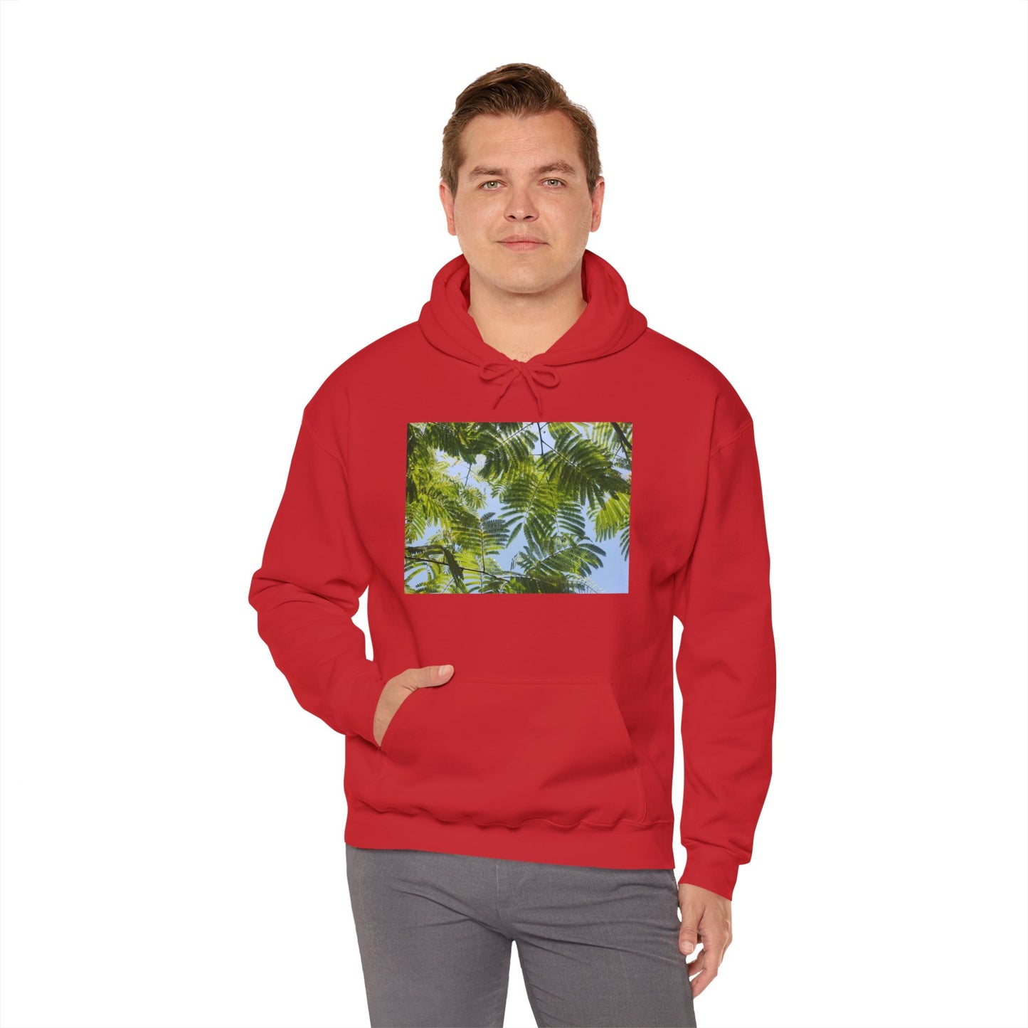 Unisex Heavy Blend™ Original Print Silk Canopy Crewneck Hooded Sweatshirt