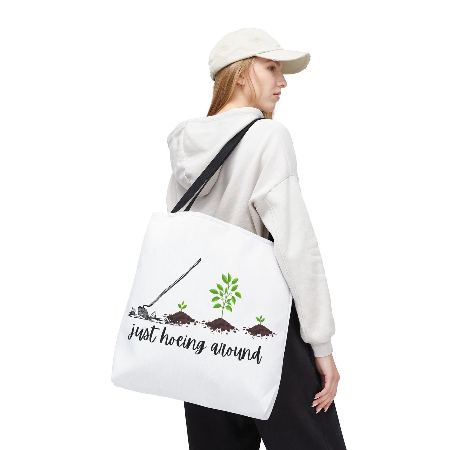 Unisex Just Hoeing Around Gardening Themed All Over Print Tote Bag