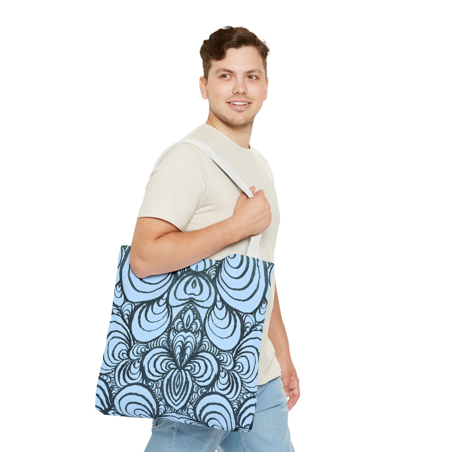 Unisex Original Line Art - All Over Print Tote Bag - Puzzle Panels 1 Color Pop Polar