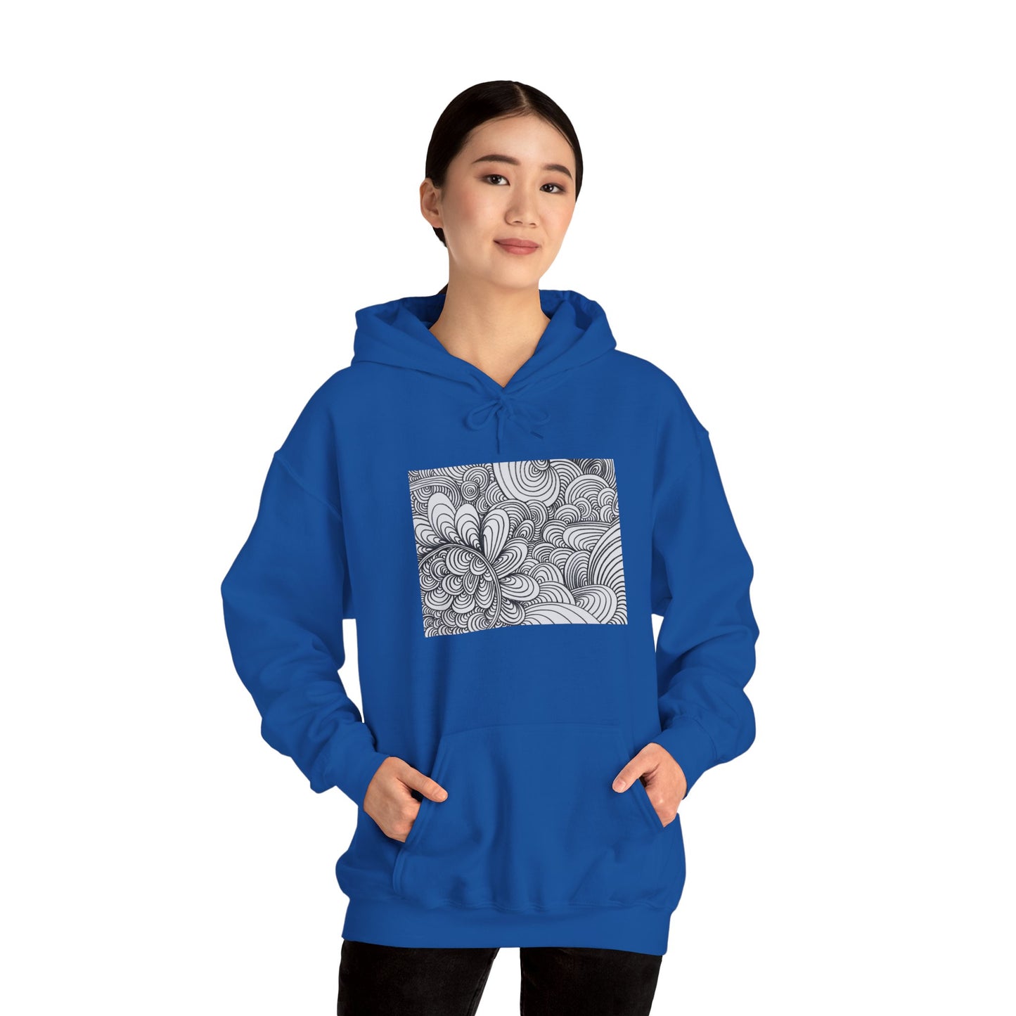 Unisex Heavy Blend™ Original Art Hooded Sweatshirt - Apricots Noir Mirage